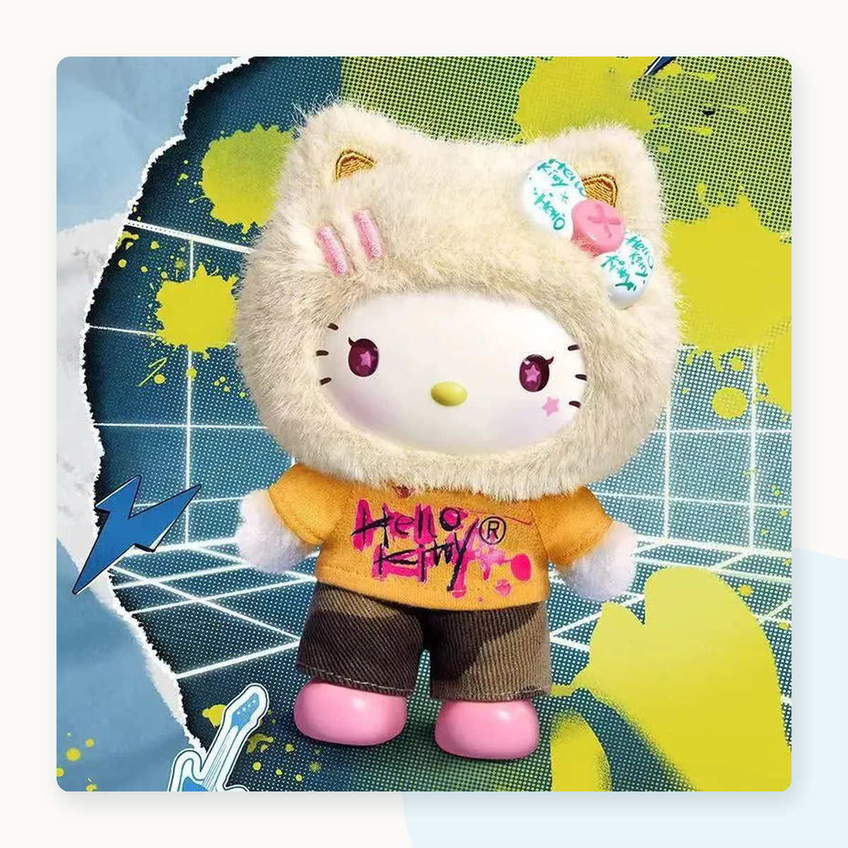 Miniso Hello Kitty Graffiti Series Vinyl Plushie Keychain Blindbox - detail