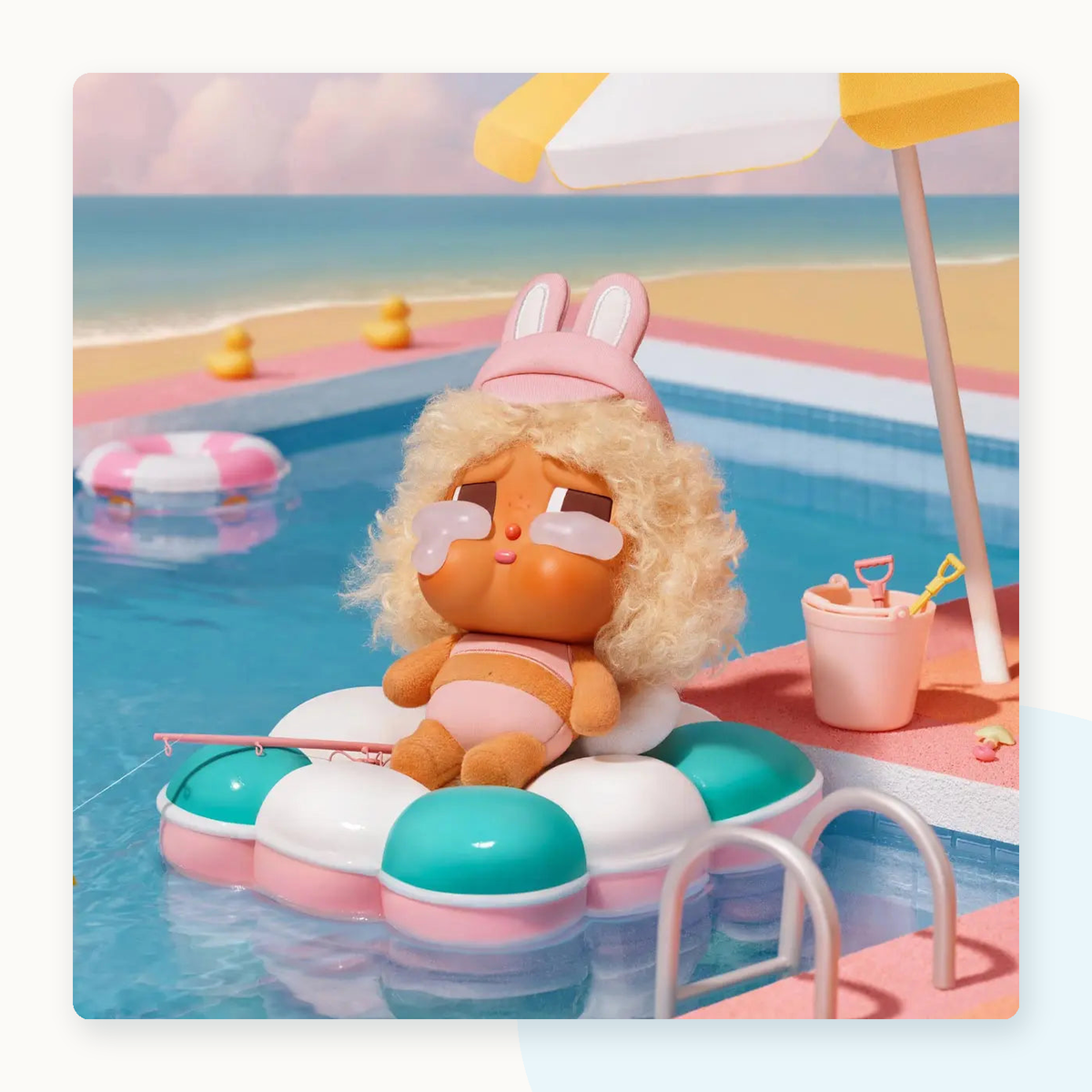 POP MART CRYBABY Vacation Mode On Series Vinyl Face Plush Blind Box - detail