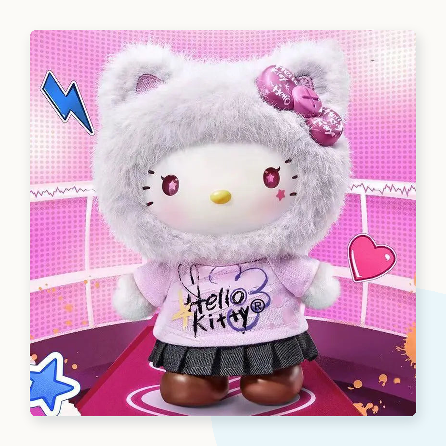 Miniso Hello Kitty Graffiti Series Vinyl Plushie Keychain Blindbox - detail