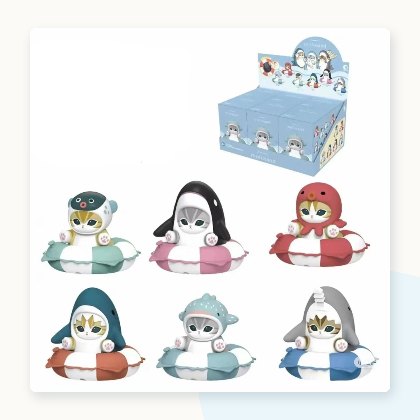Mofusand Swimming Ring Series Figure Stationery Stamp Blindbox - detail