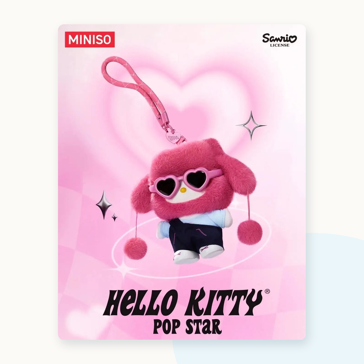 Miniso Hello Kitty Pop Star Series Plushie Keychain Blindbox - detail