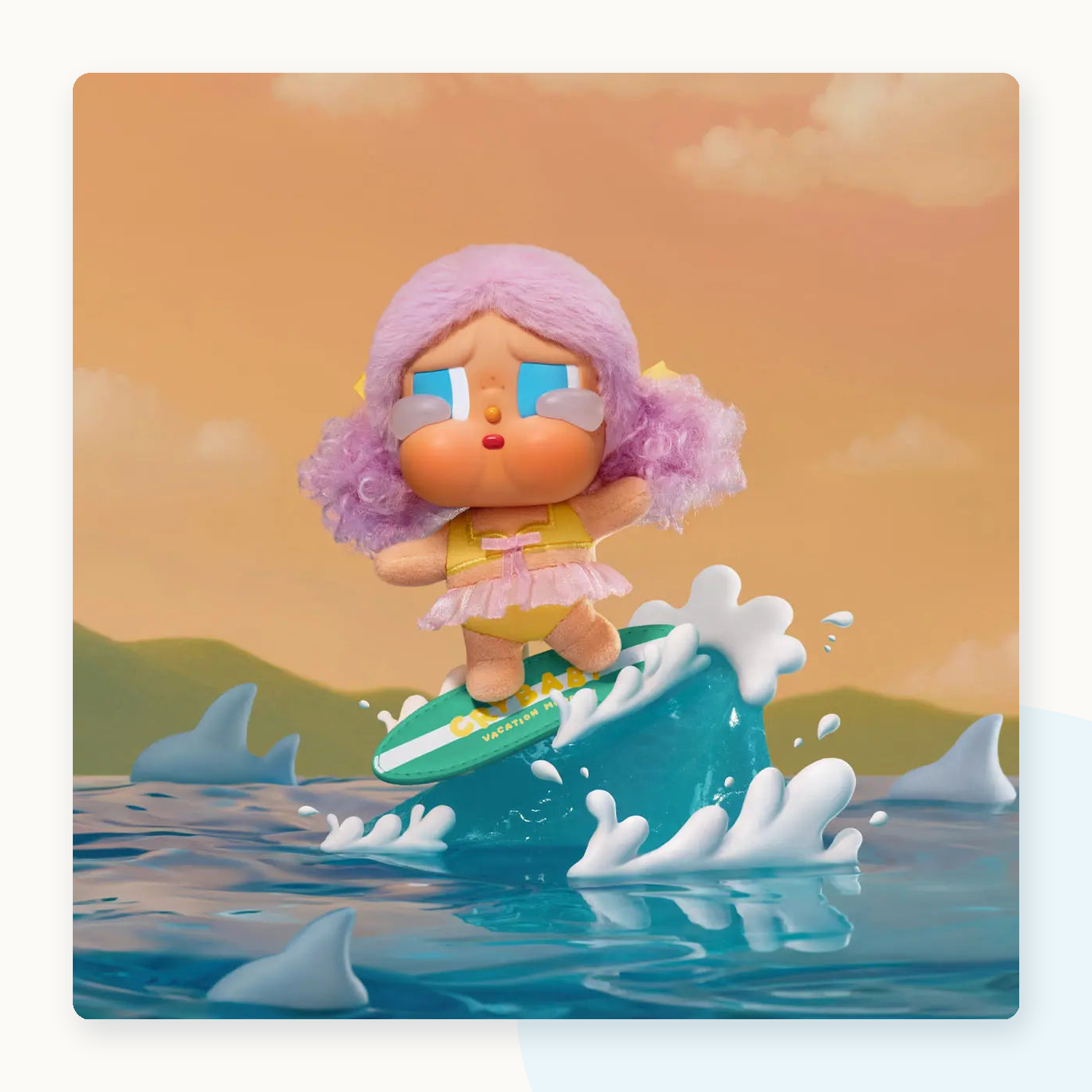 POP MART CRYBABY Vacation Mode On Series Vinyl Face Plush Blind Box - detail