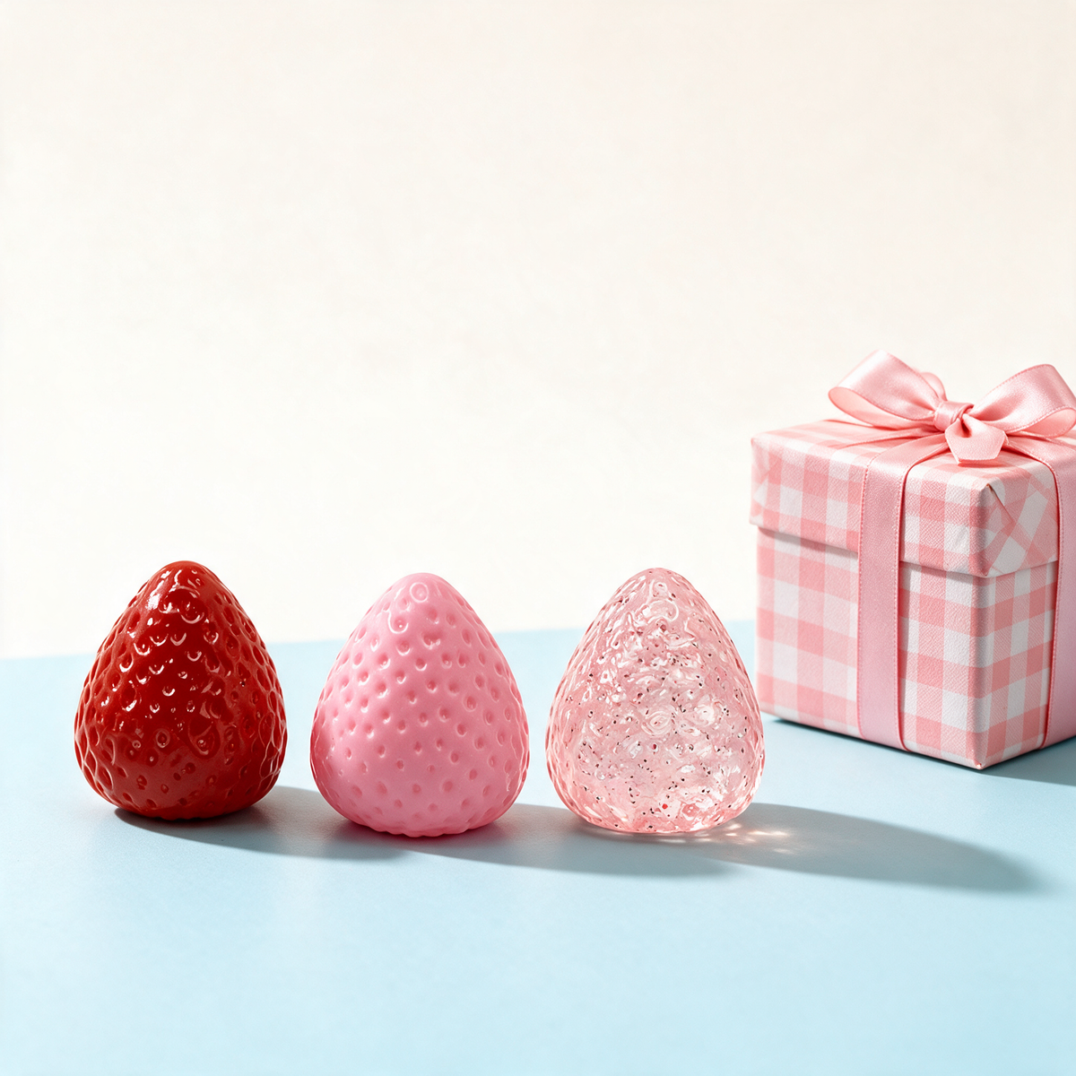 3PCS Cute Kawaii Fruit Squeeze Stress Relief Strawberry Squishy - gift