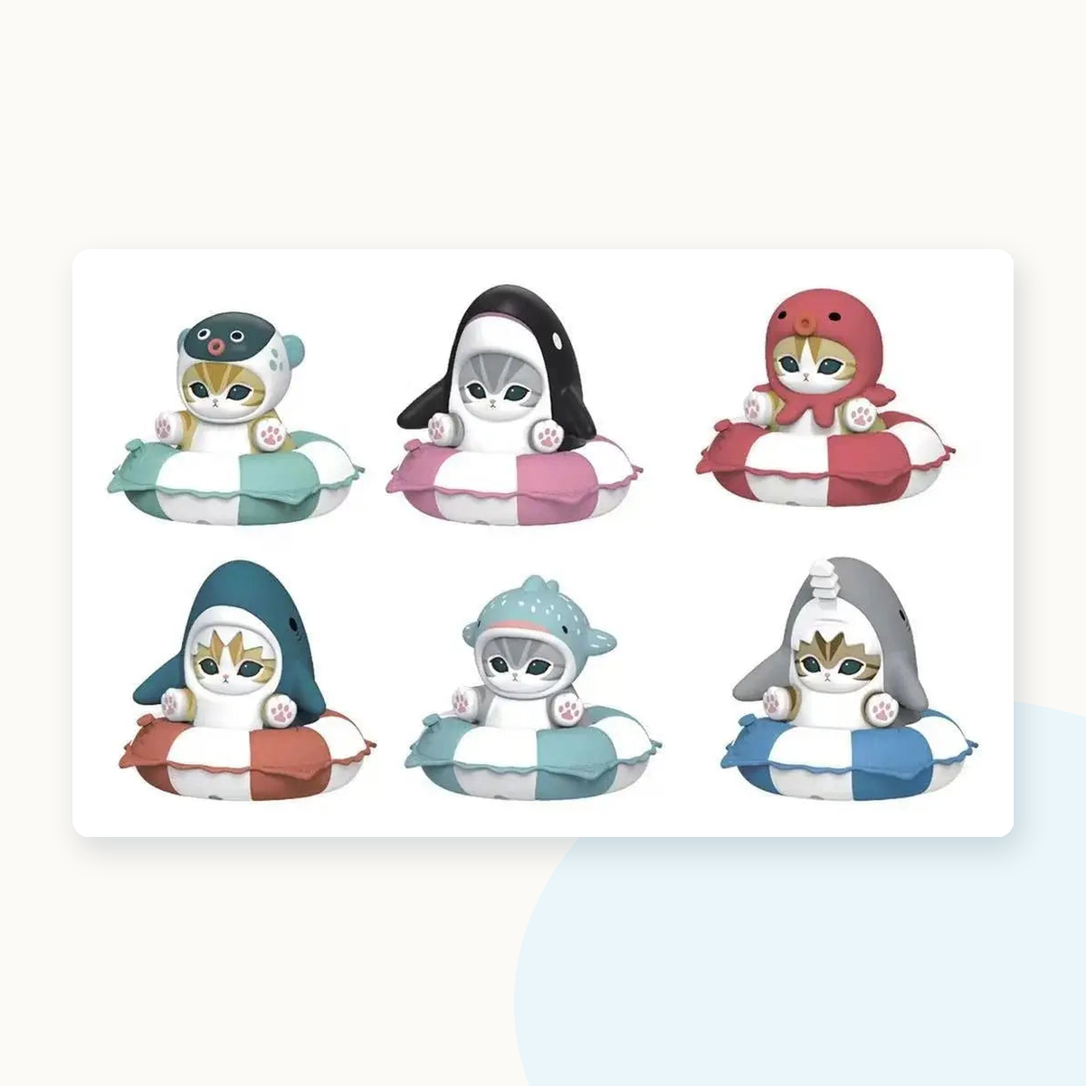 Mofusand Swimming Ring Series Figure Stationery Stamp Blindbox - detail