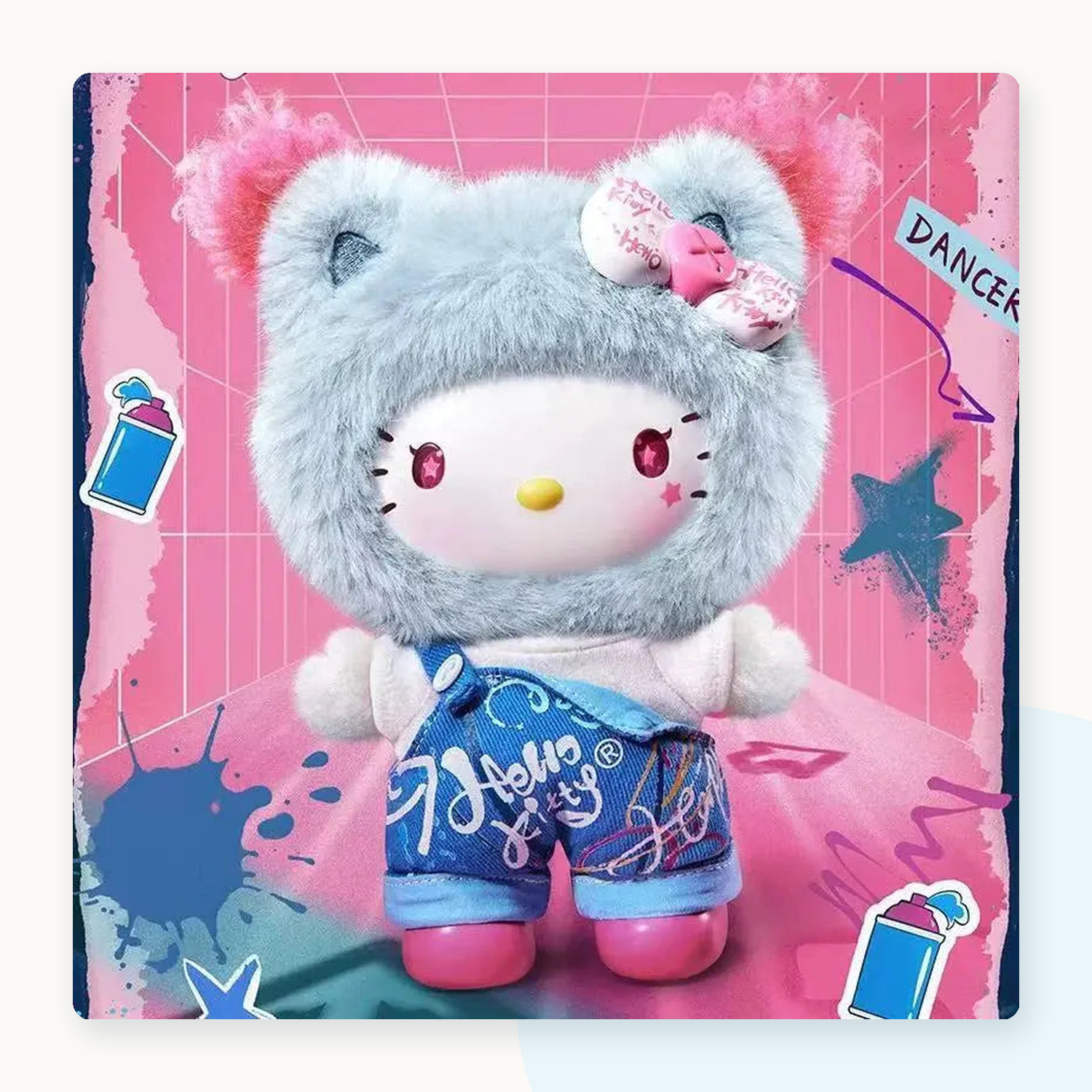 Miniso Hello Kitty Graffiti Series Vinyl Plushie Keychain Blindbox - detail