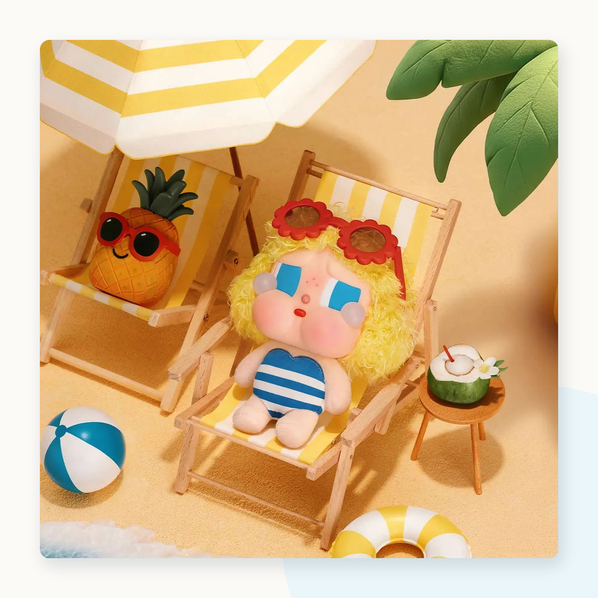 POP MART CRYBABY Vacation Mode On Series Vinyl Face Plush Blind Box - detail