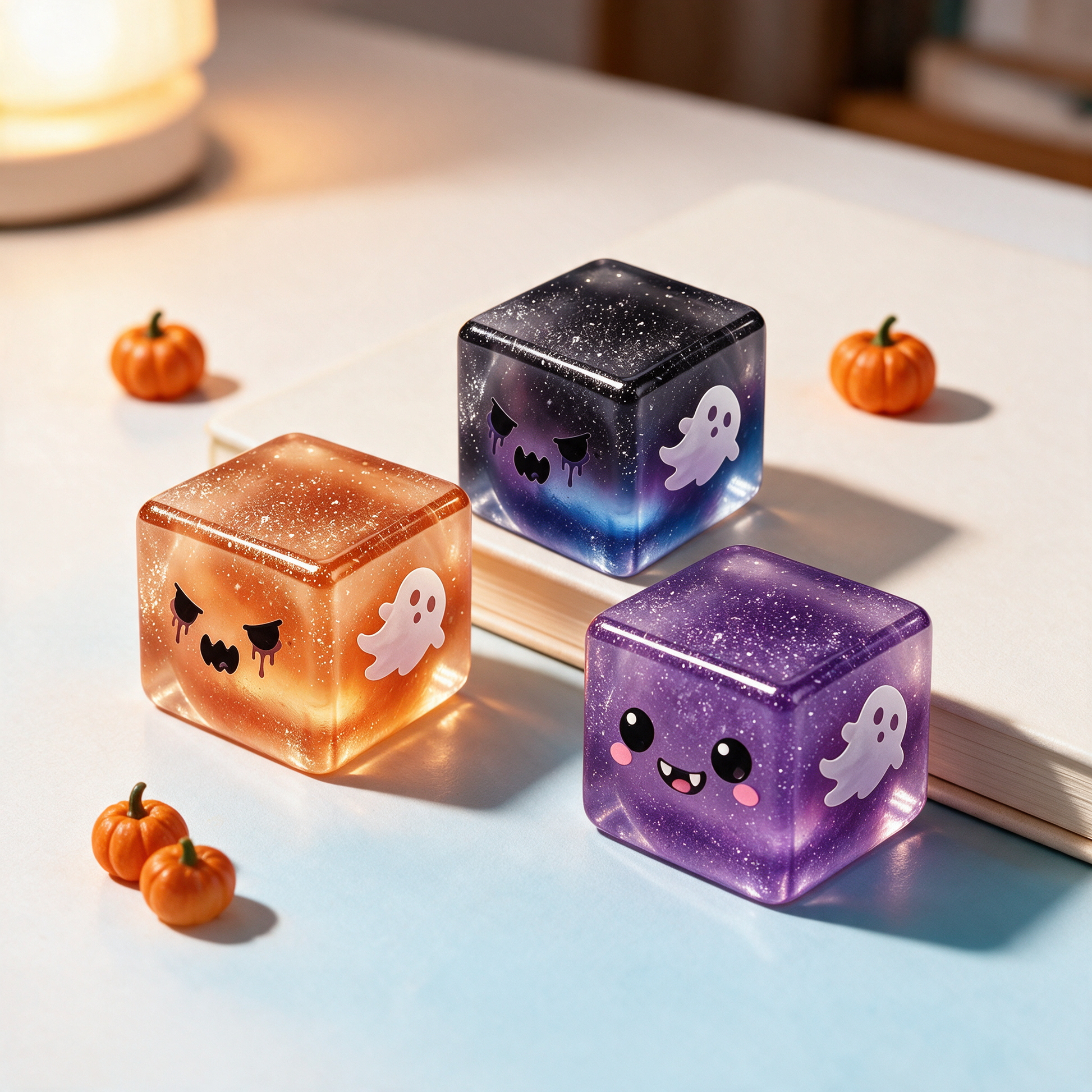 Halloween Stress Cube Squishy Fidget Toy Slow Rising Ice Cube Stress Balls - halloween lifestyle