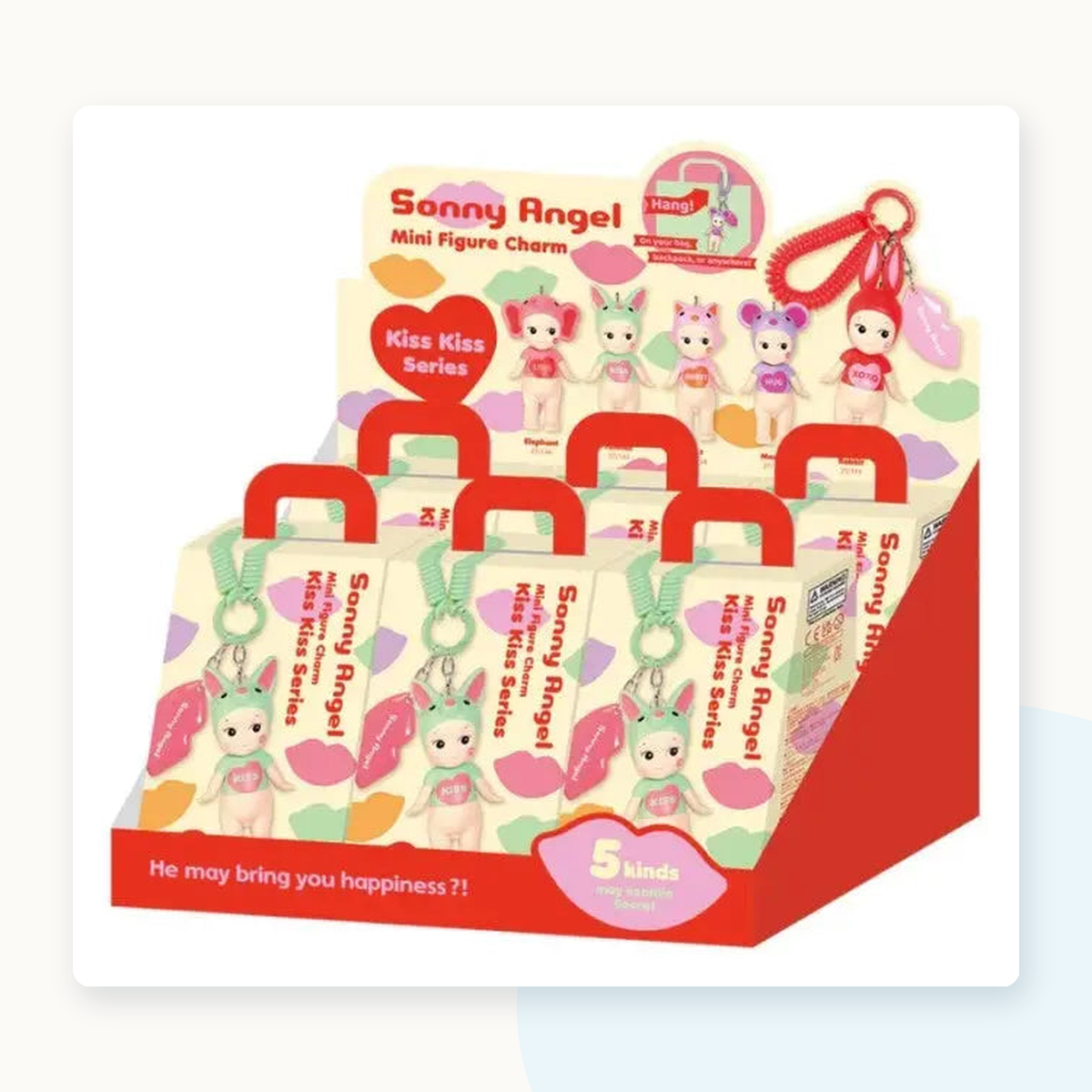 Sonny Angel Kiss Kiss Series Mini Figurine Bag Charm - detail