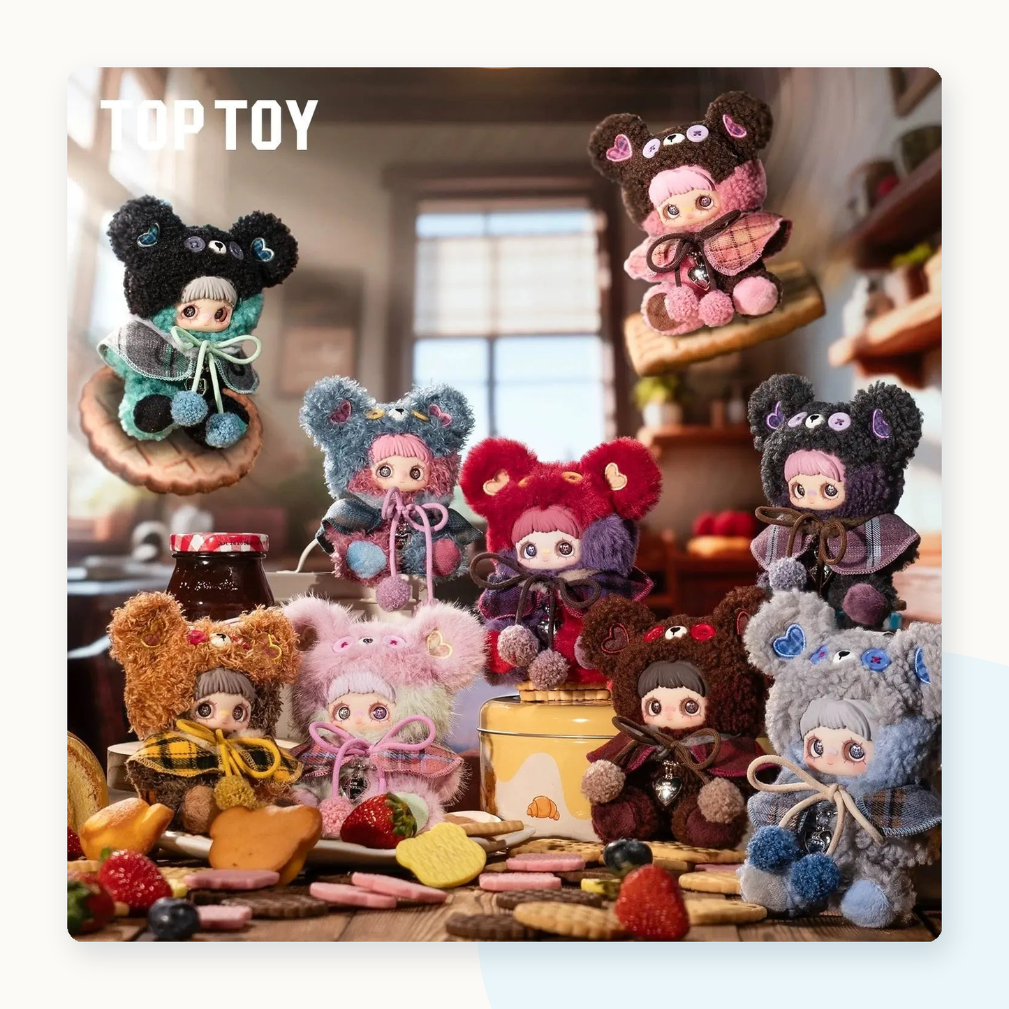 Maymei Tiny Bear Cookie Series Vinyl Plush Keychain Blind Box - detail