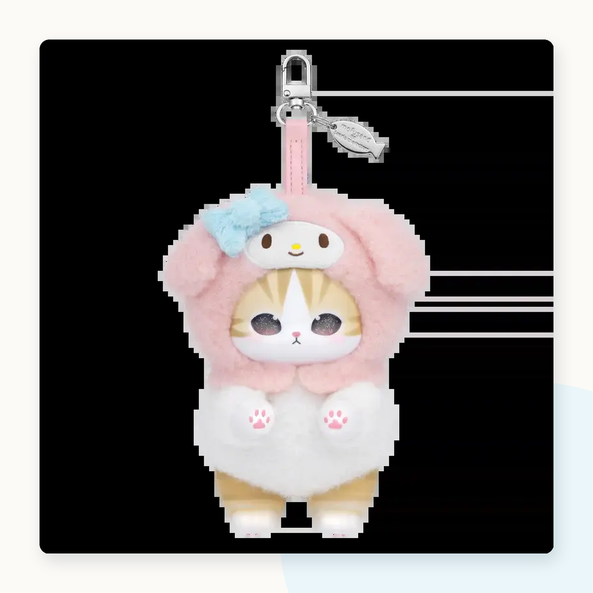 Mofusand X Sanrio Kiramekko Fluffy Kittens Vinyl Keychain Blind Box - detail