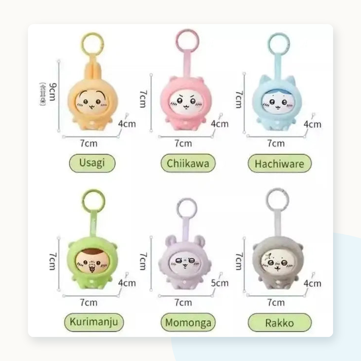 Miniso Chiikawa Pajamas Series Face-Changing Blind Box Pendant - detail