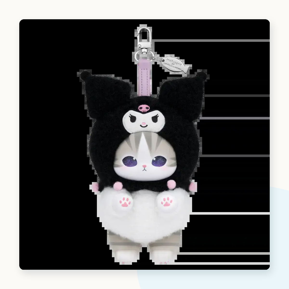 Mofusand X Sanrio Kiramekko Fluffy Kittens Vinyl Keychain Blind Box - detail