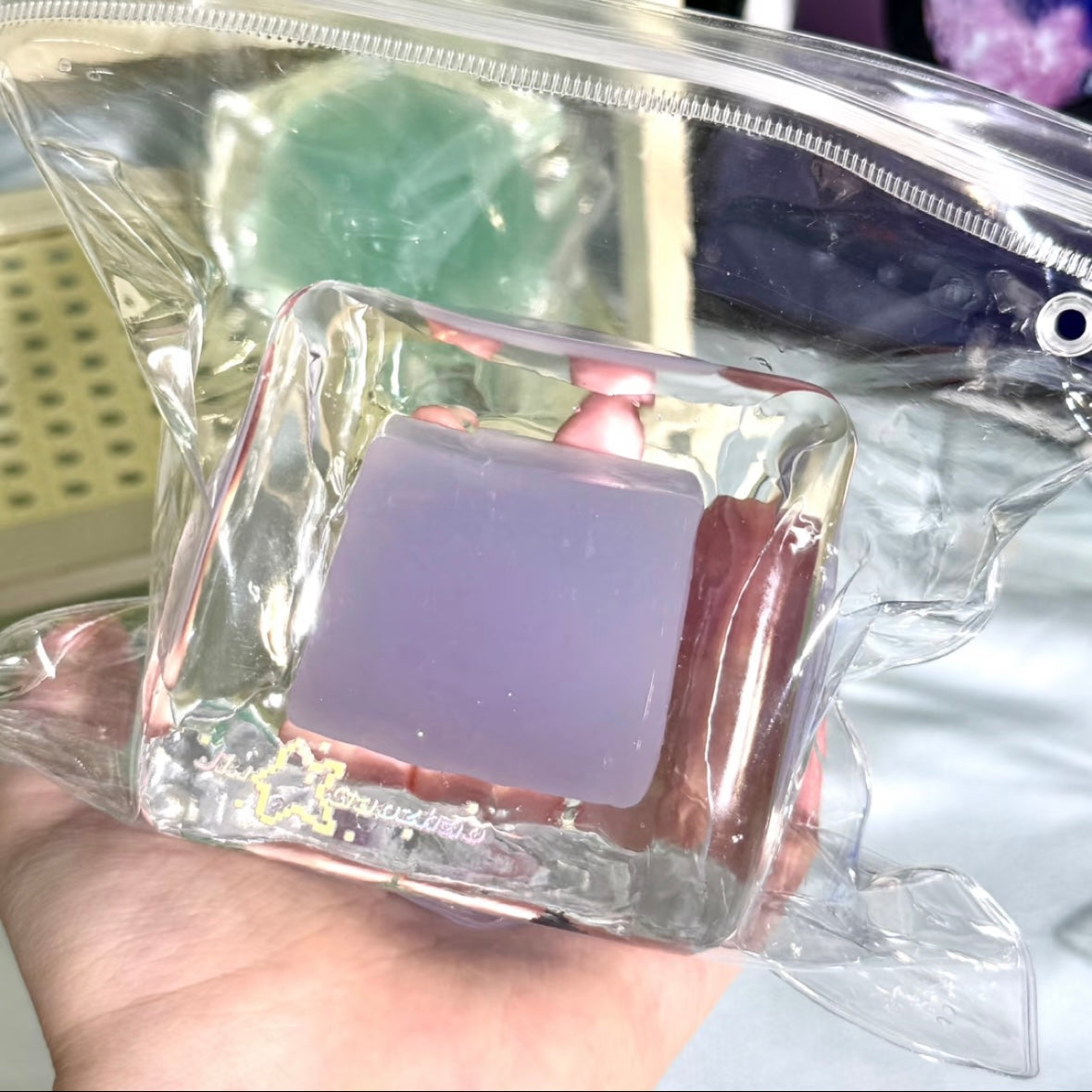 250g Handmade Transparent Ice Cube Taba Squishy Toy (Flowing Liquid in The Middle)(Liquid Squishy) – product image 14