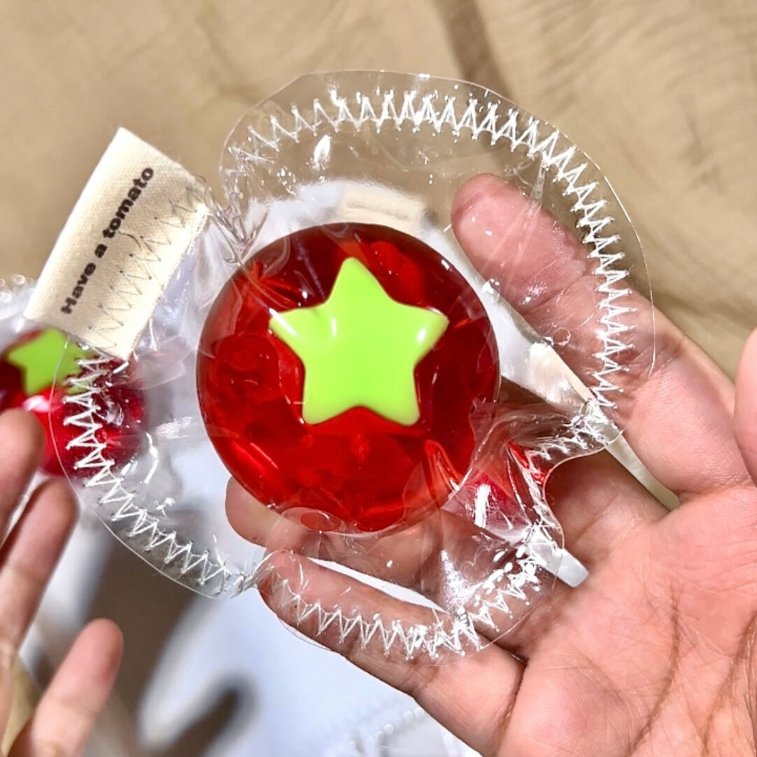 Handmade Transparent Tomato Taba Squishy Toy – product image 6