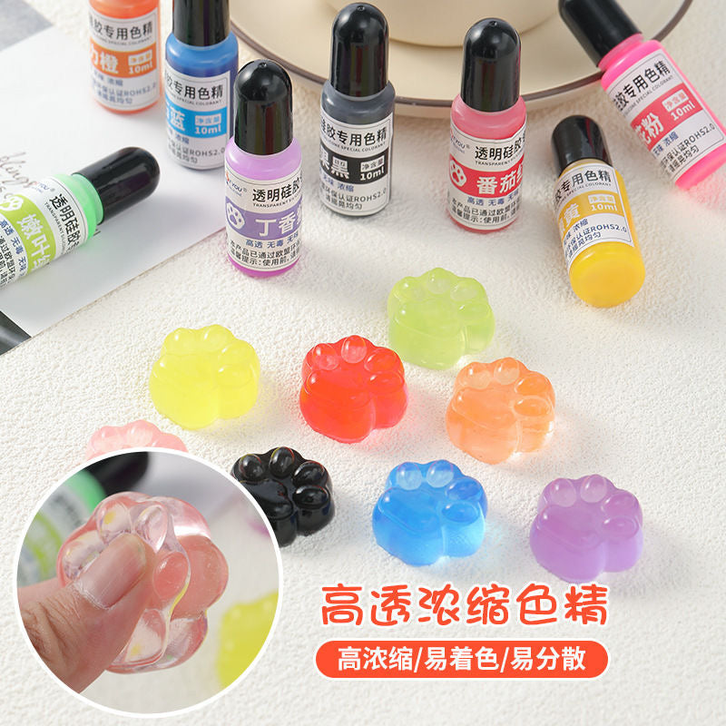 8 Colors Transparent Silicone Color Dye for Squishy Silicone-10g Each – product image 2