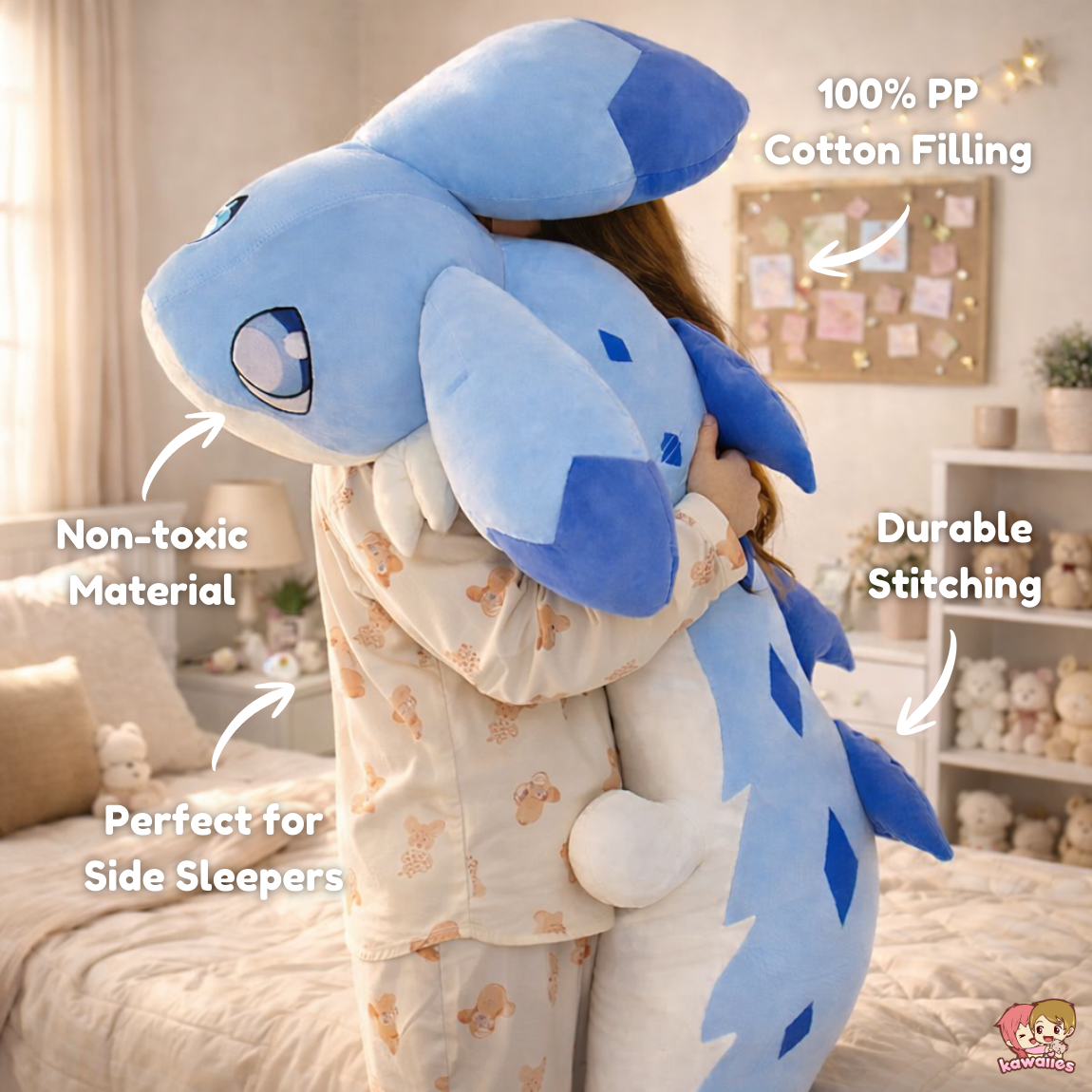 Sofi the Long Kawaii Baby Blue Dragon Plushie — image 3