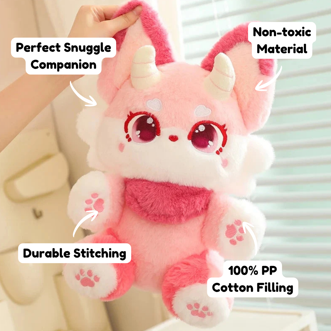 Fluffy Dreamy Horned Fox Plushies — image 3