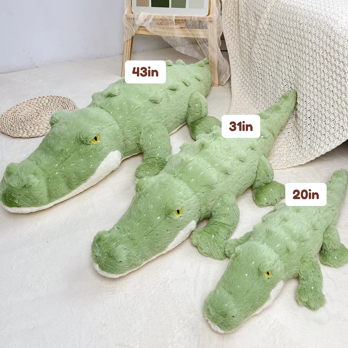 Soft Fluffy Green Crocodile Plush Toy — image 3