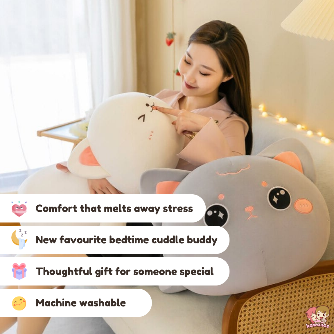 Momo & Nala the Kawaii Laying Cat Plushies — image 4