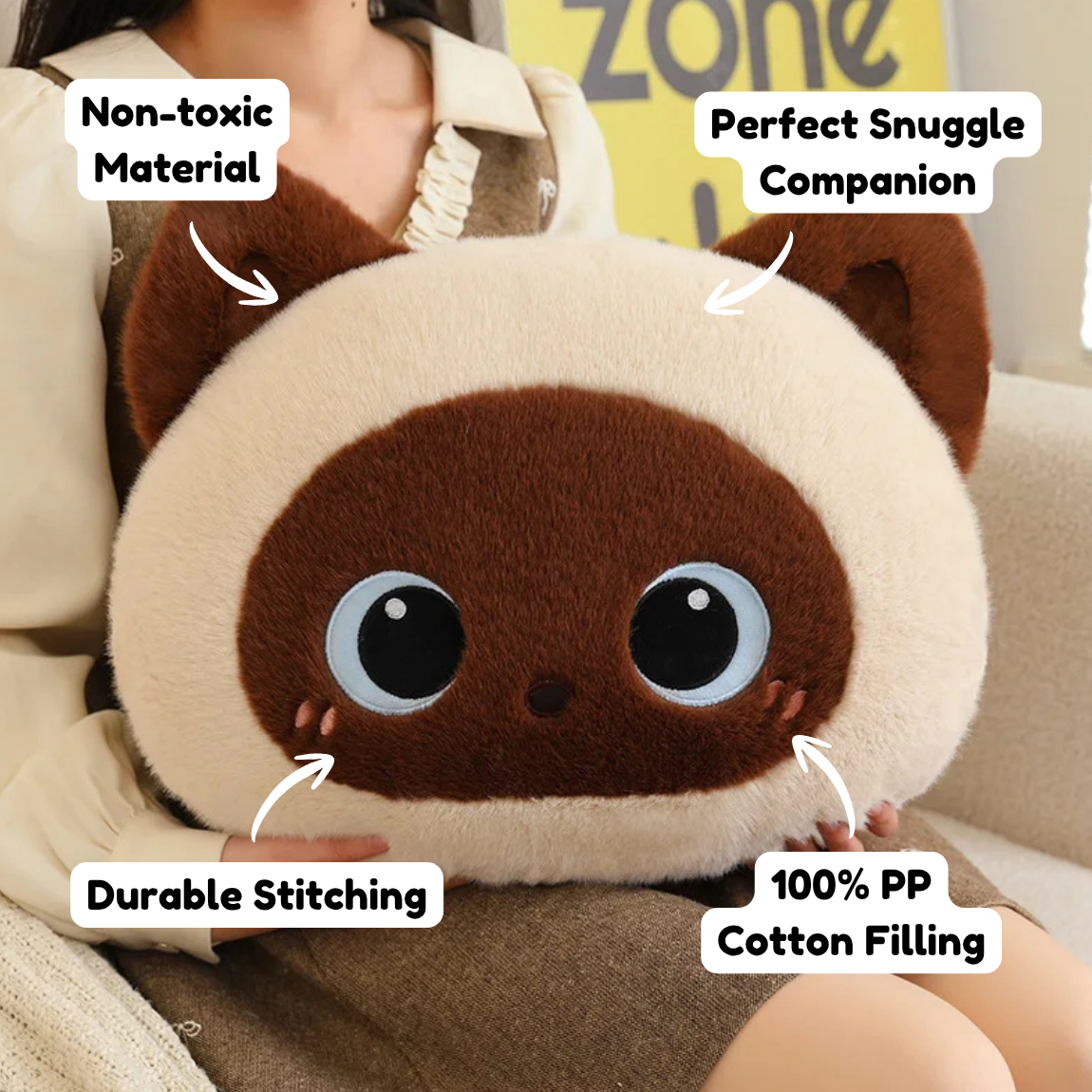 Kawaii Fluffy Cat Plush Pillows — image 4