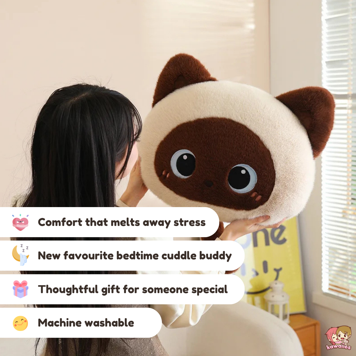 Kawaii Fluffy Cat Plush Pillows — image 3