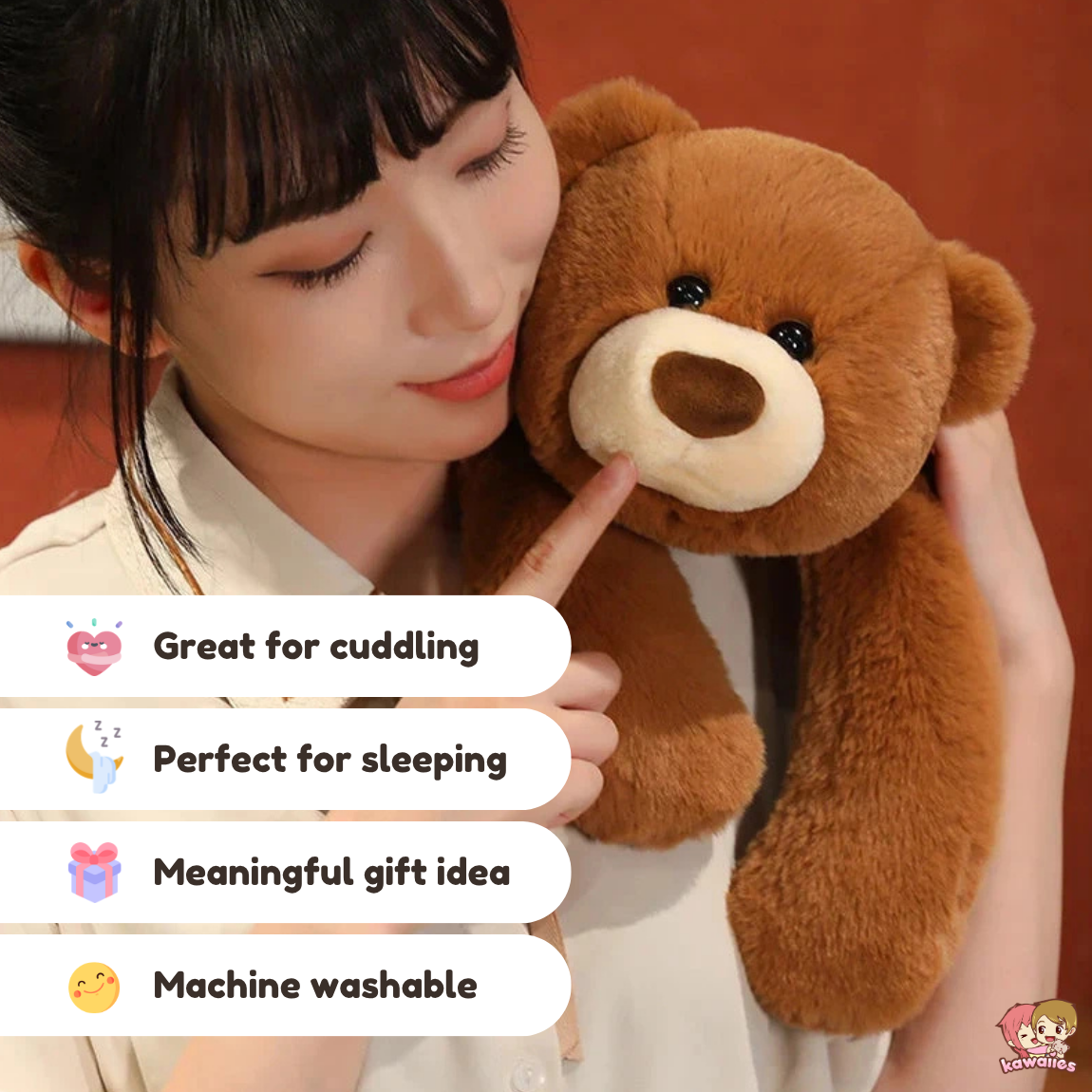 Kumo the Fluffy Brown Bear Plushie — image 4