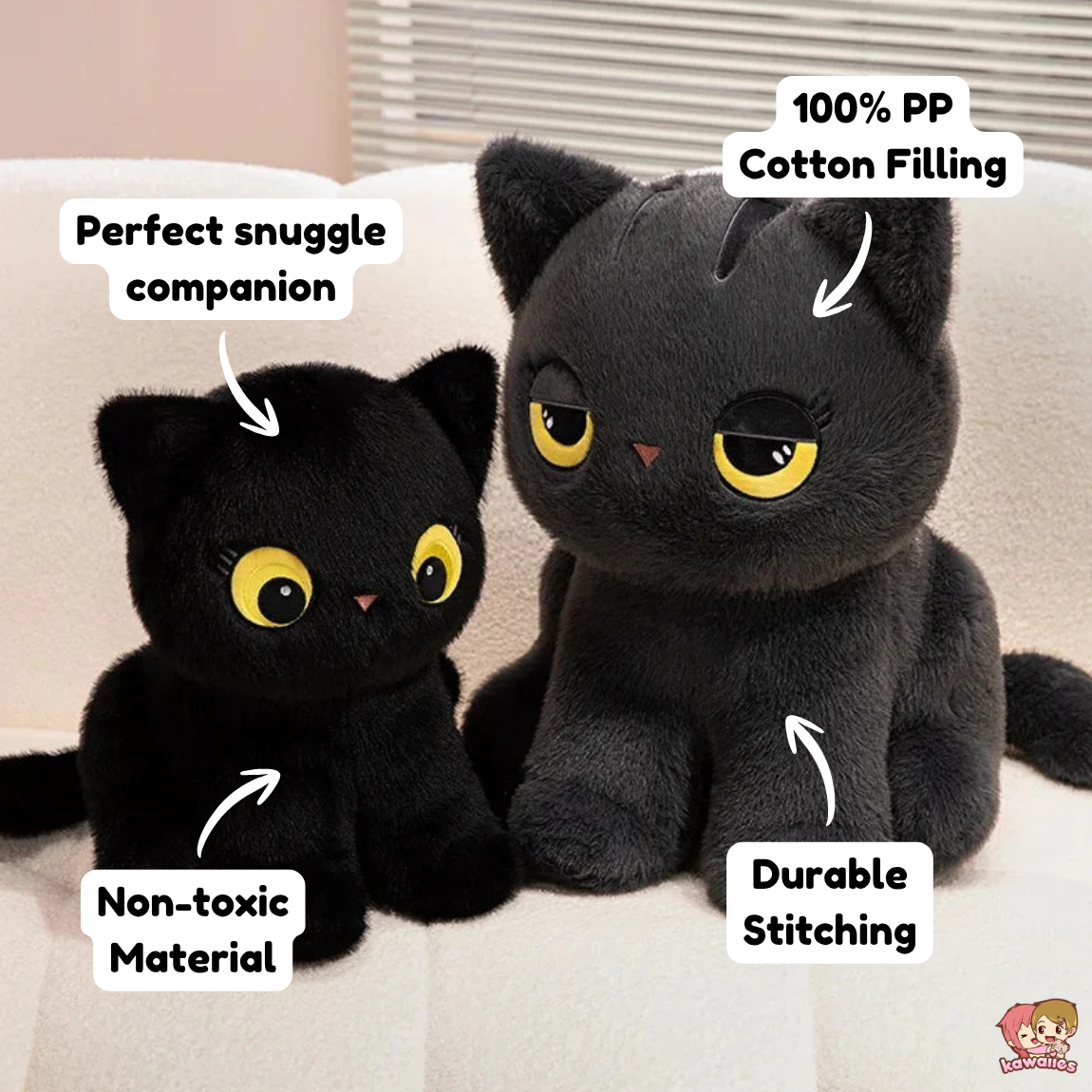 Luna & Misty the Fluffy Sitting Cat Plushies — image 4