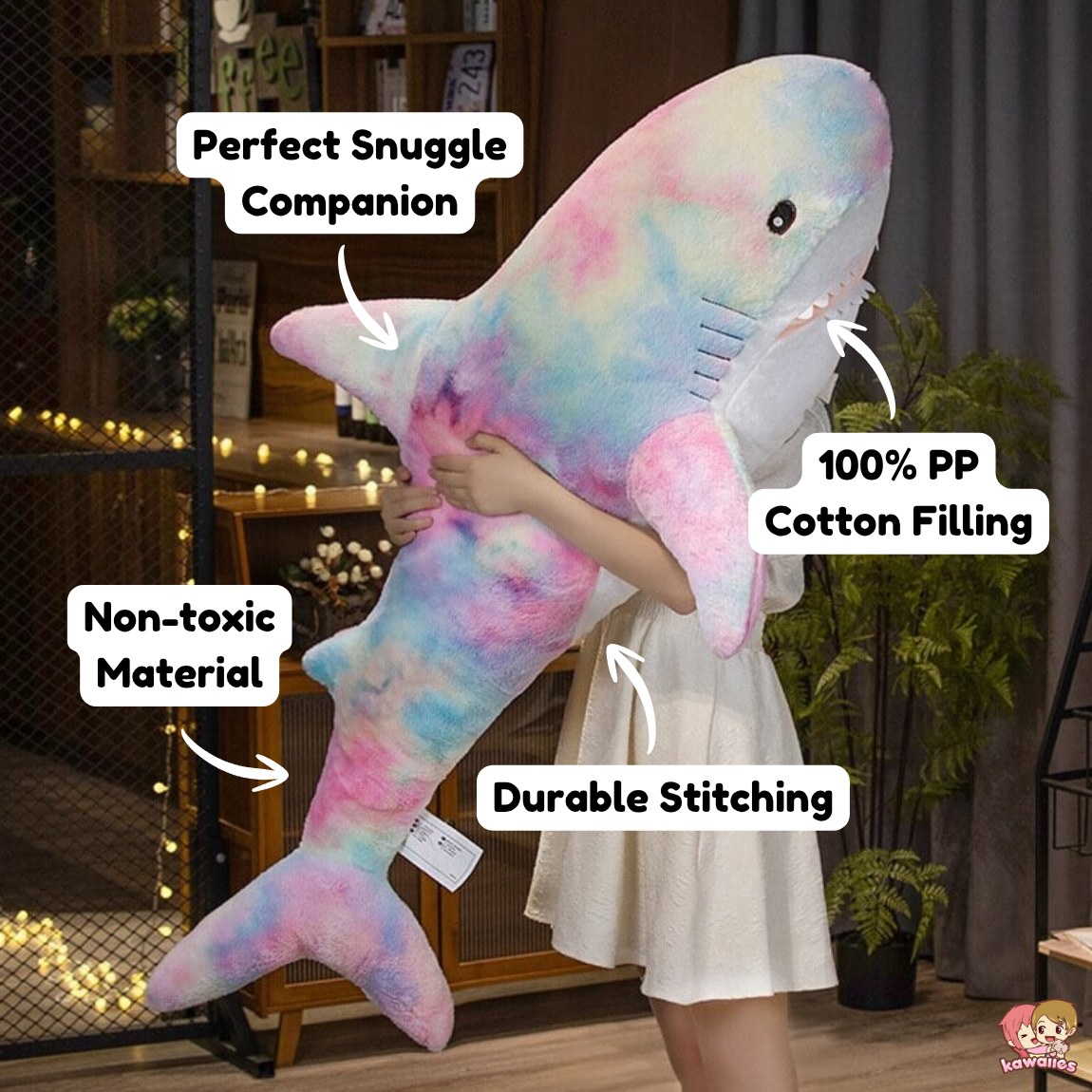 Giant Fuzzy Galaxy Shark Plushies — image 4