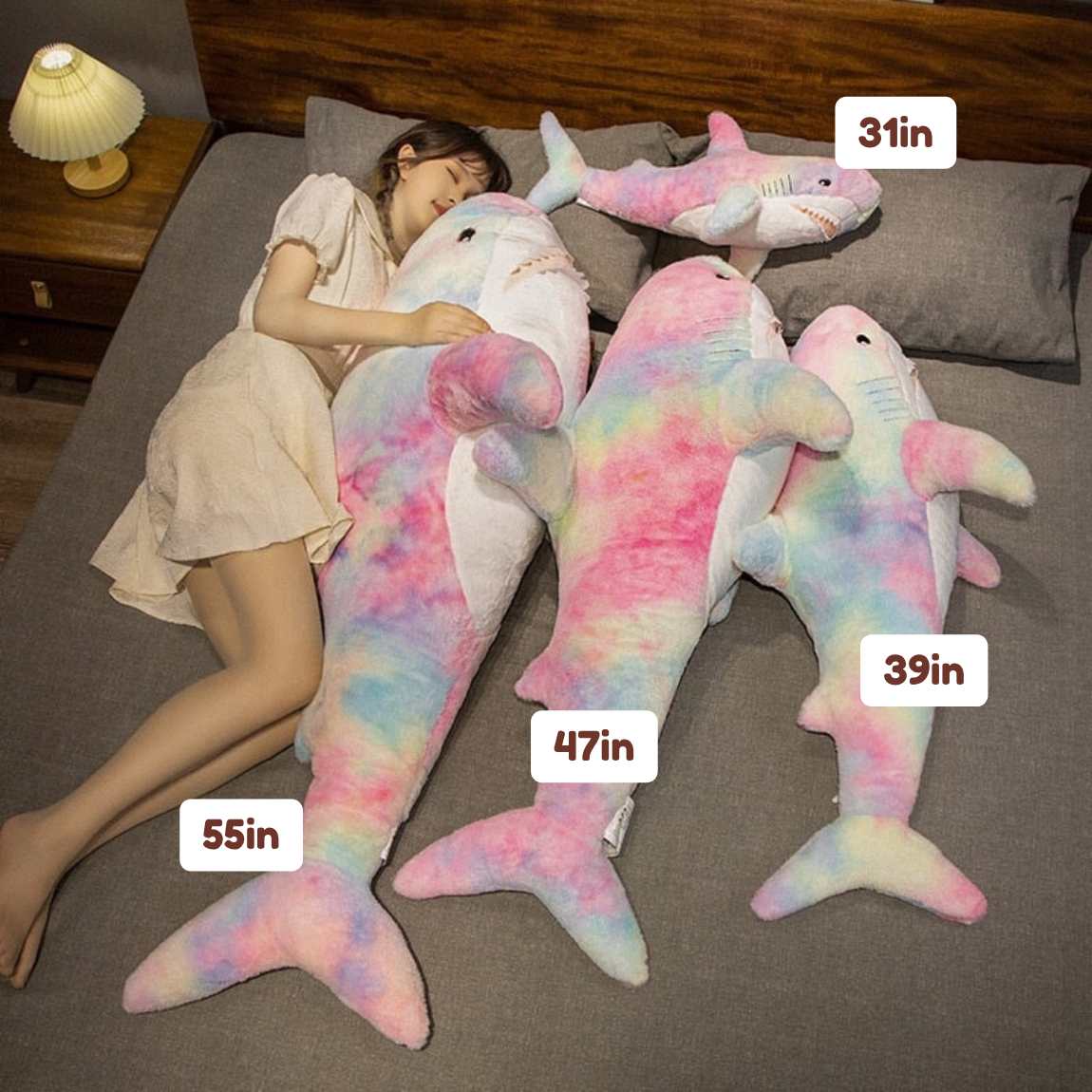 Giant Fuzzy Galaxy Shark Plushies — image 3