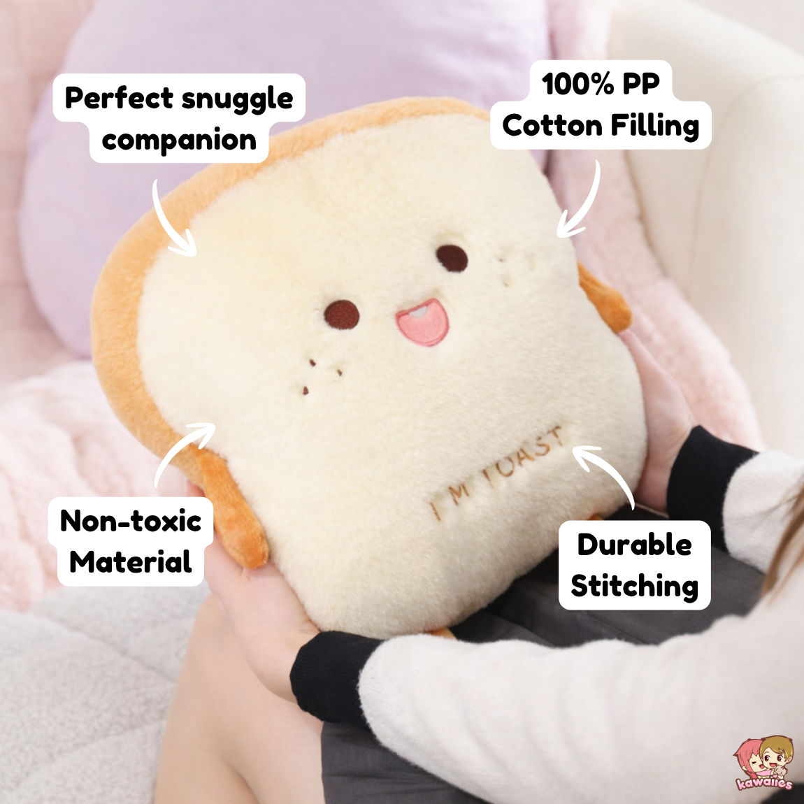 Fluffy Toastie Bread Hand Warmer Plushies — image 3