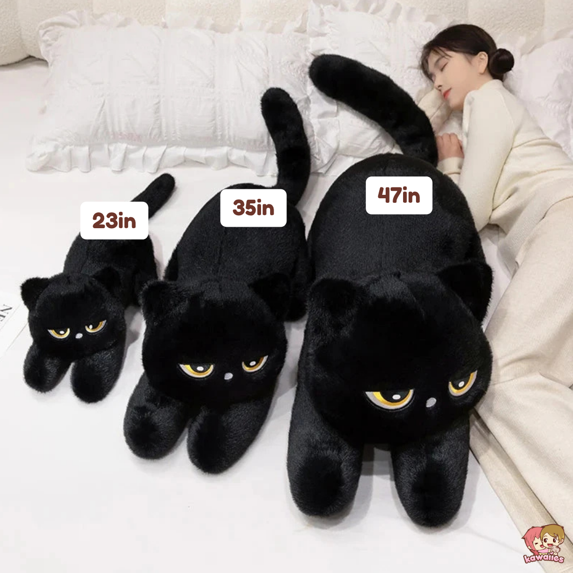 Giant Black Grey Cat Plushies — image 3