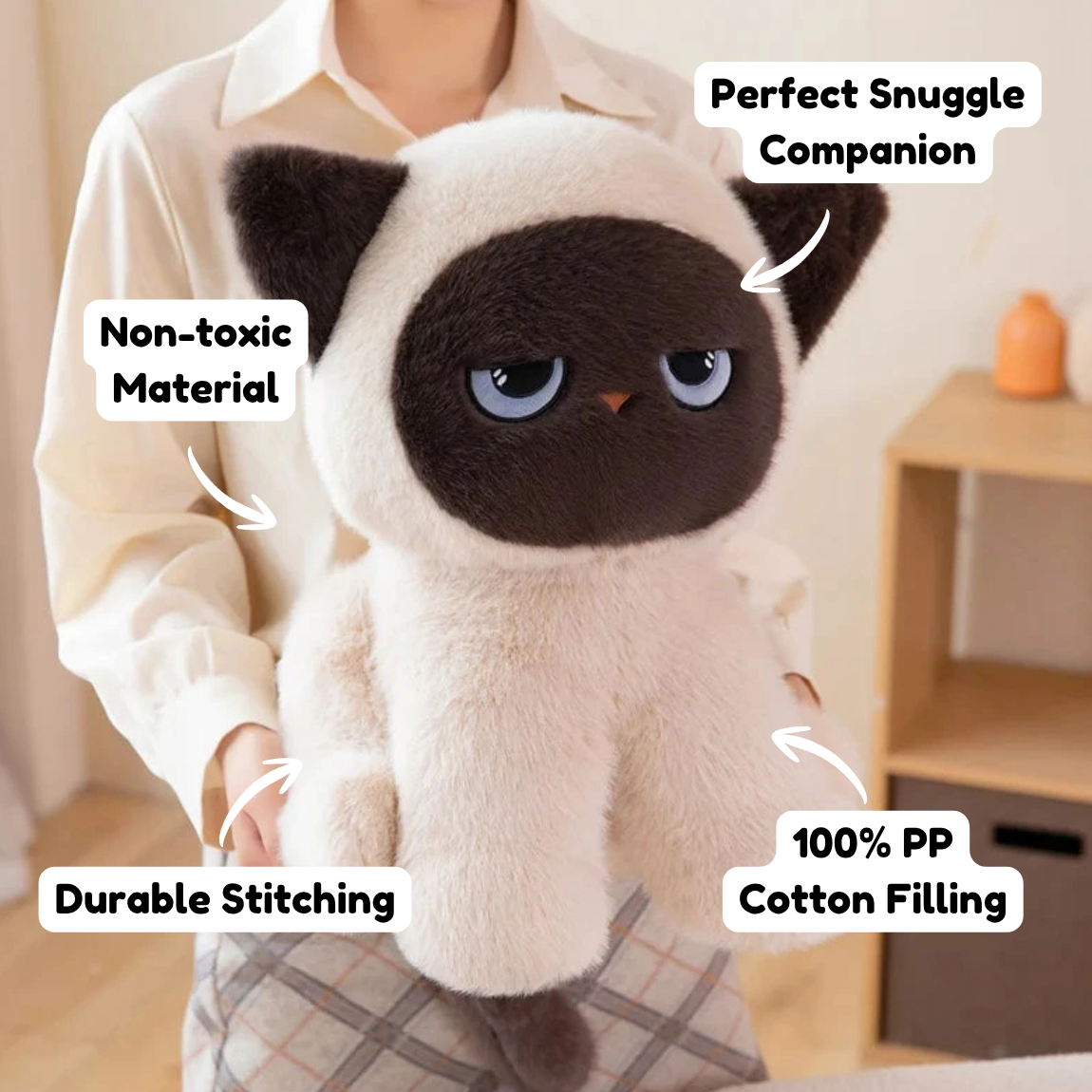 Momo the Sitting Kawaii Siamese Cat — image 3