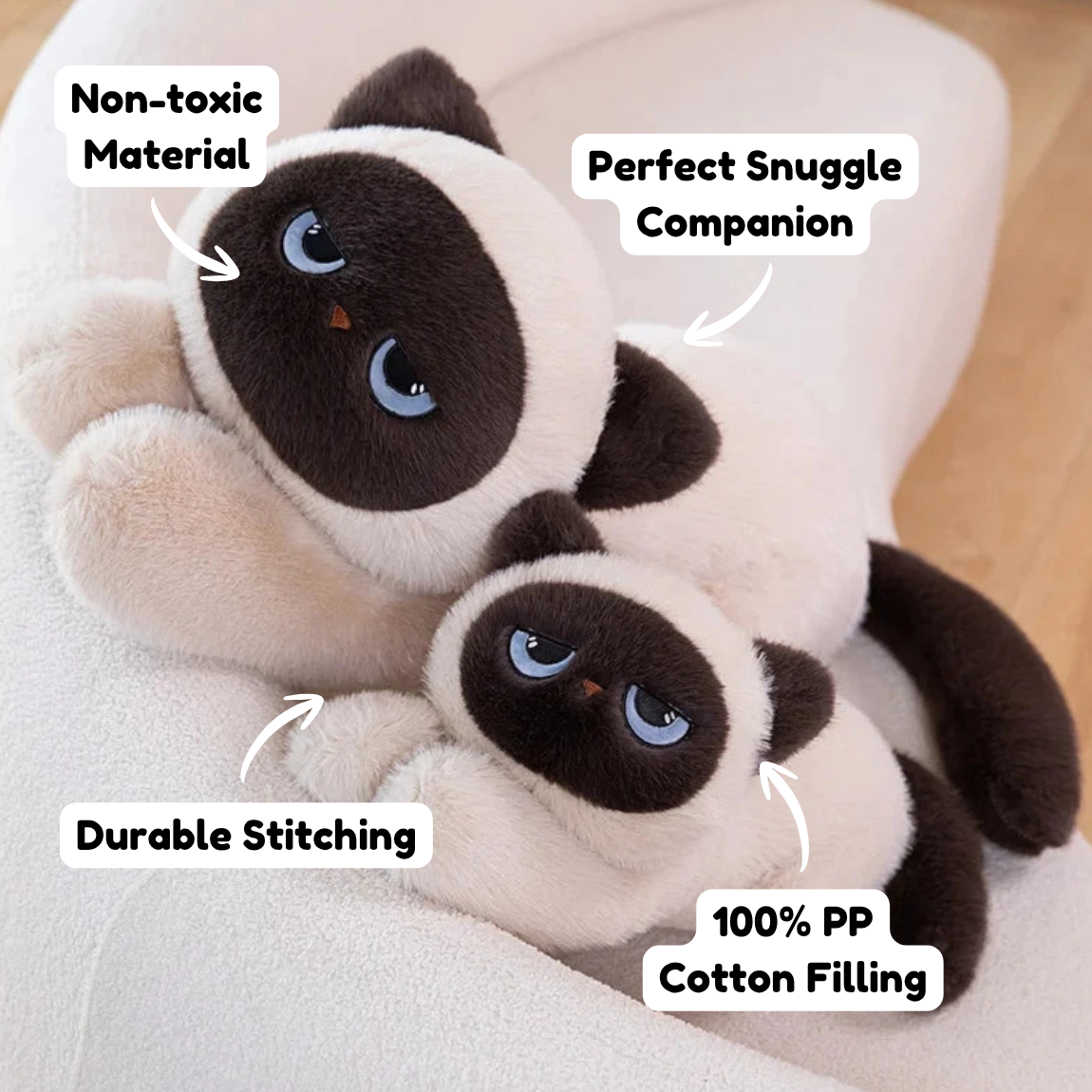 Momo the Long Kawaii Siamese Cat Plush — image 3