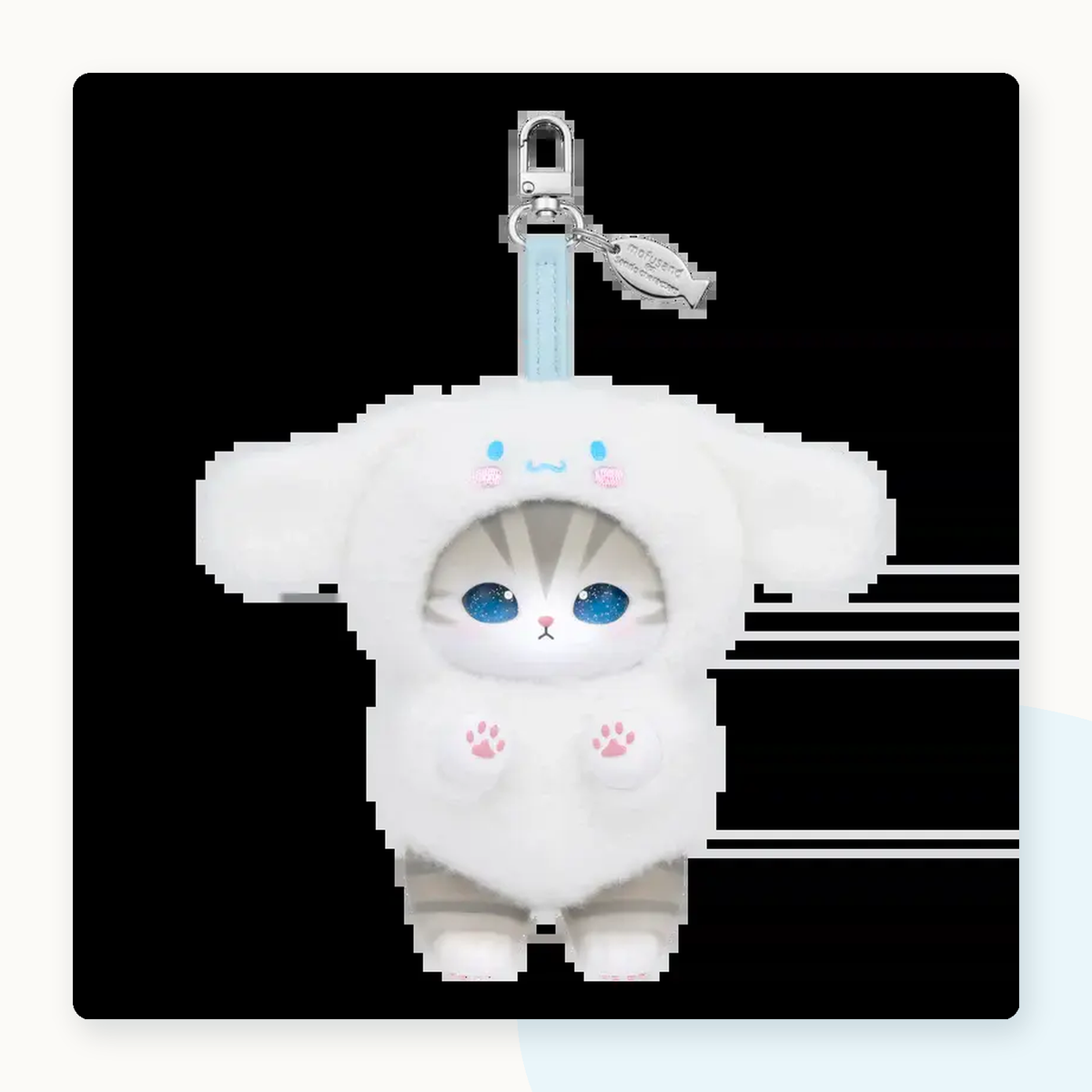 Mofusand X Sanrio Kiramekko Fluffy Kittens Vinyl Keychain Blind Box - detail