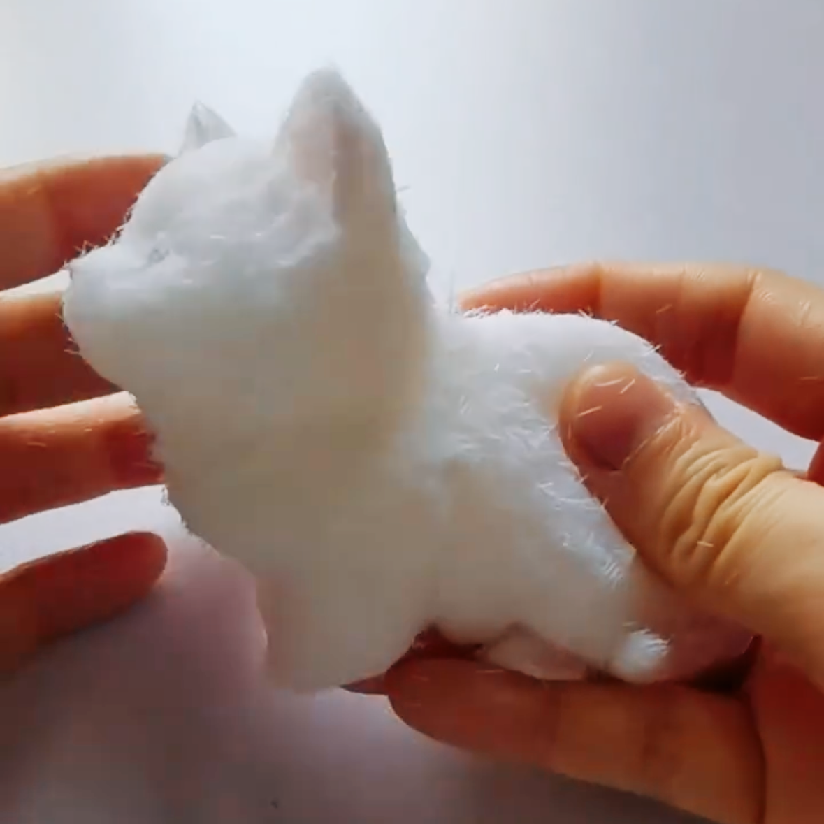 Handmade Silicone White Cat Stress Relief Squishy Toy – product image 3