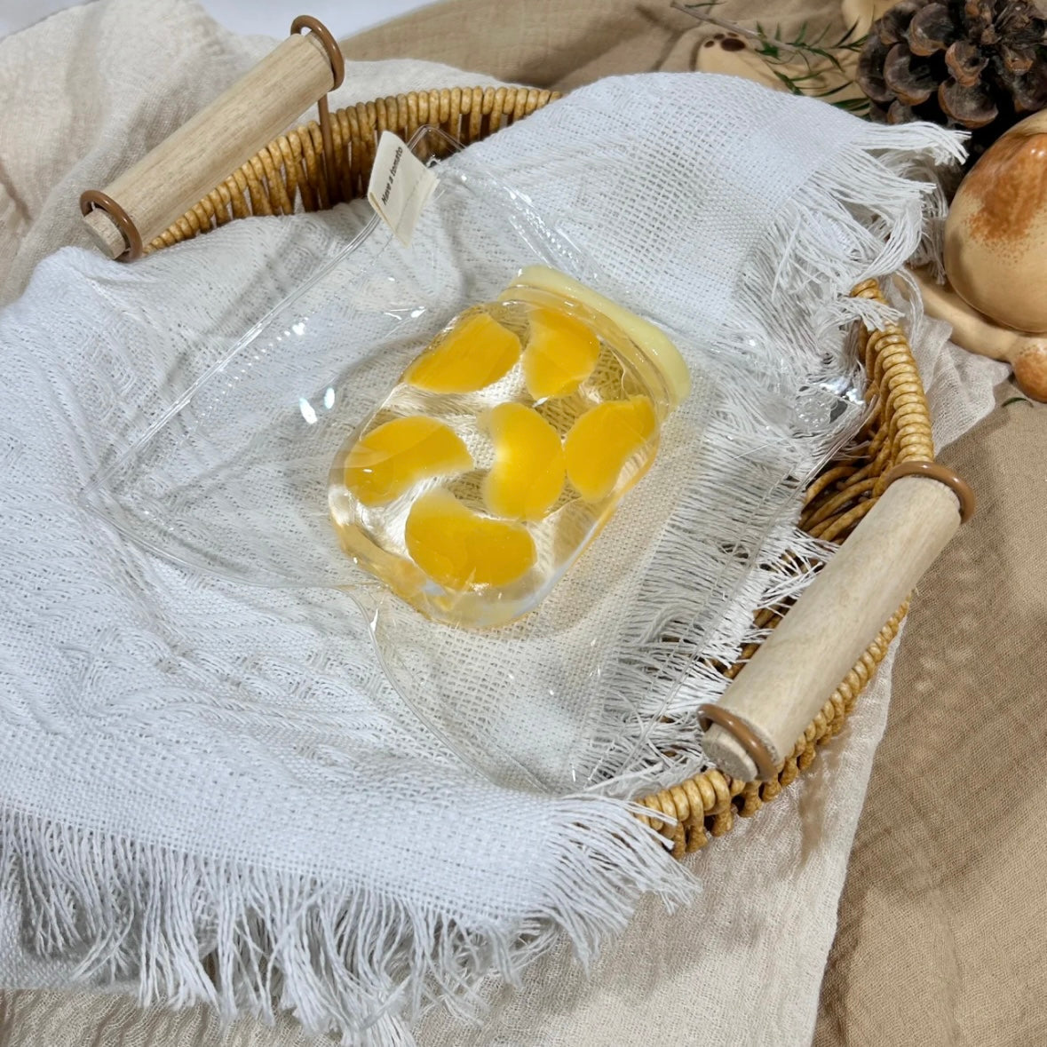 Handmade Transparent Mango Strawberry Yellow Peach Green Grape Taba Squishy Toy – product image 5