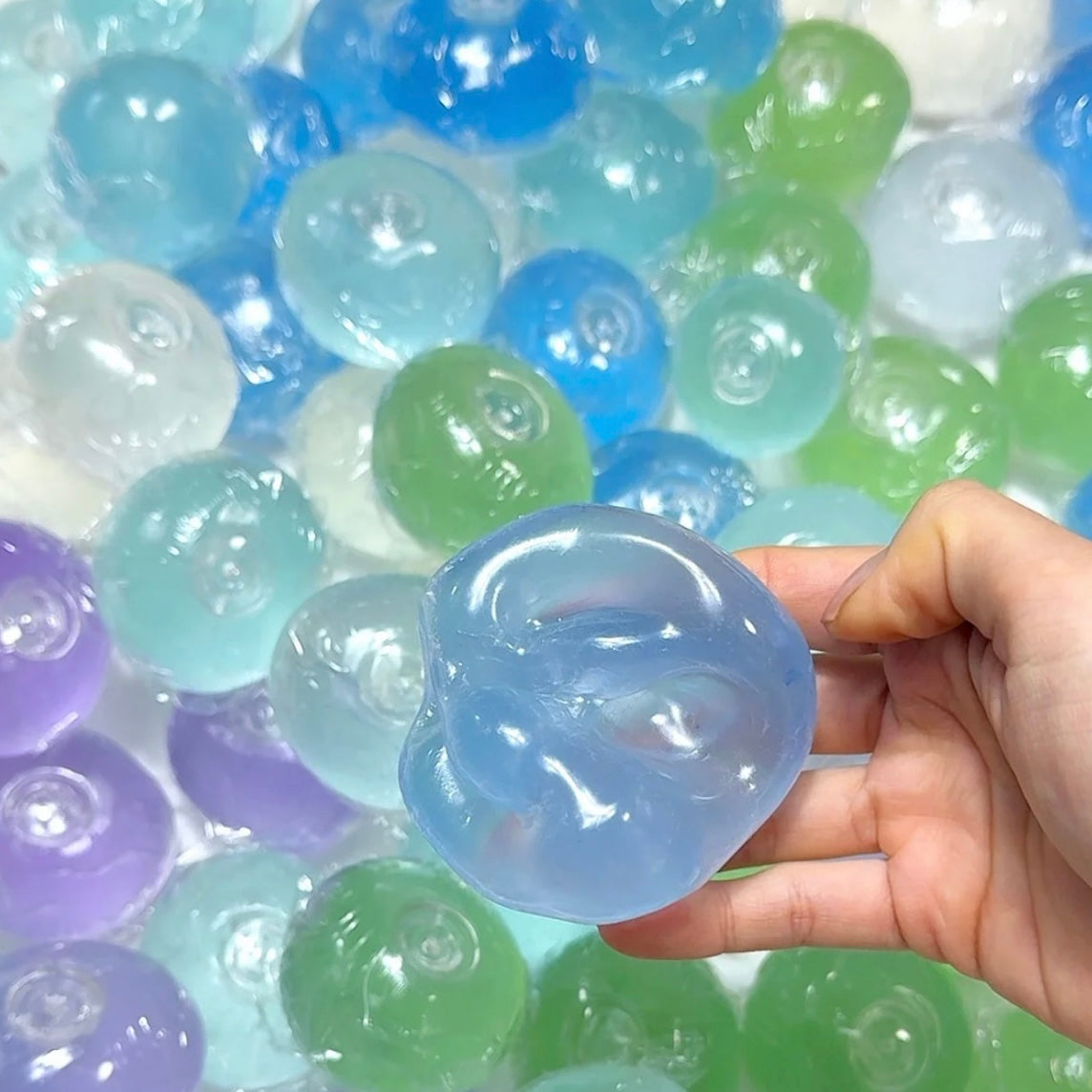 Coconut Oil Soap Base Handmade Stress Balls — Blue / Purple / Green & More – product image 4