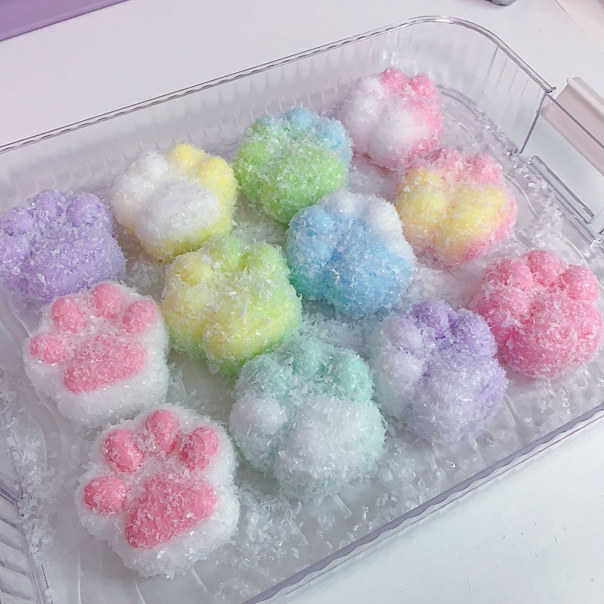Handmade Silicone Cat's Paw Stress Relief Taba Squishy Toy — pink / yellow / blue & More