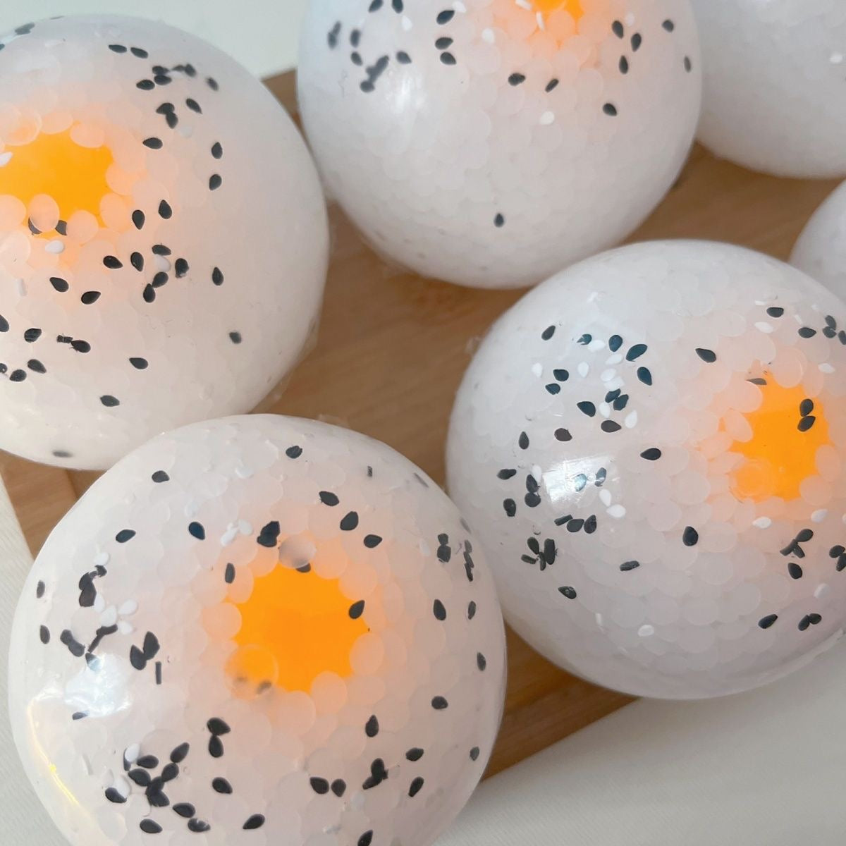 Rice Ball with Egg Yolk Shape Handmade Stress Balls – product image 2