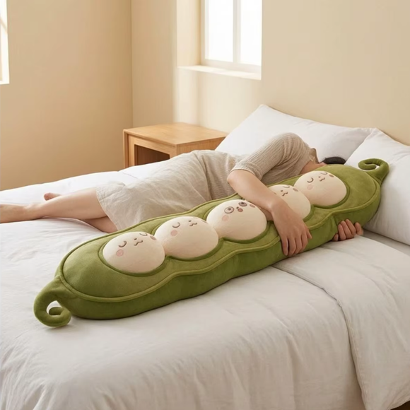 Edamame Body Pillow - Long Soft Pea Pod Plush Cushion, 35-47" | 90-120 cm — image 1