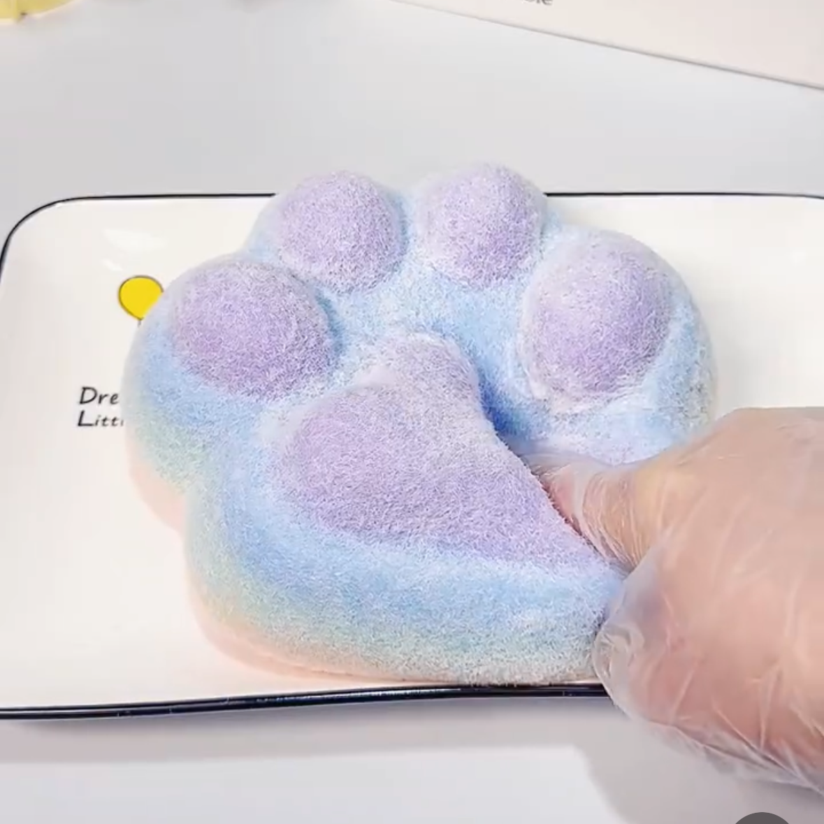 800g Handmade Silicone Large Rainbow Cat's Paw with Flocking – product image 8