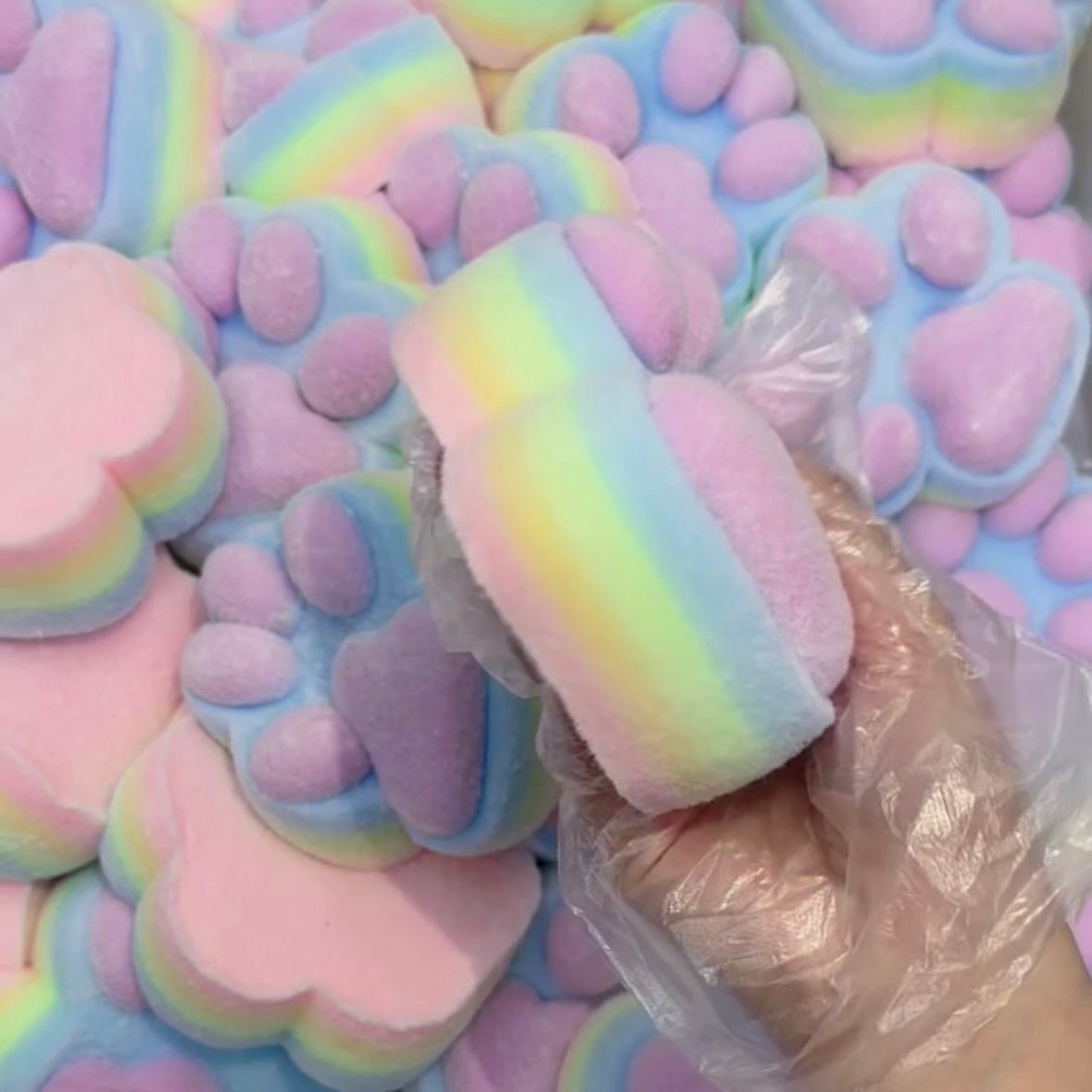 Handmade Silicone Rainbow Cat's Paw Stress Relief Squishy Toy – product image 4