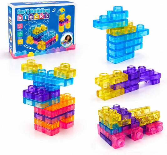 40-Piece Gummy Squishy Building Blocks