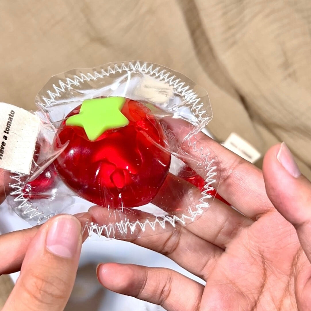 Handmade Transparent Tomato Taba Squishy Toy – product image 4