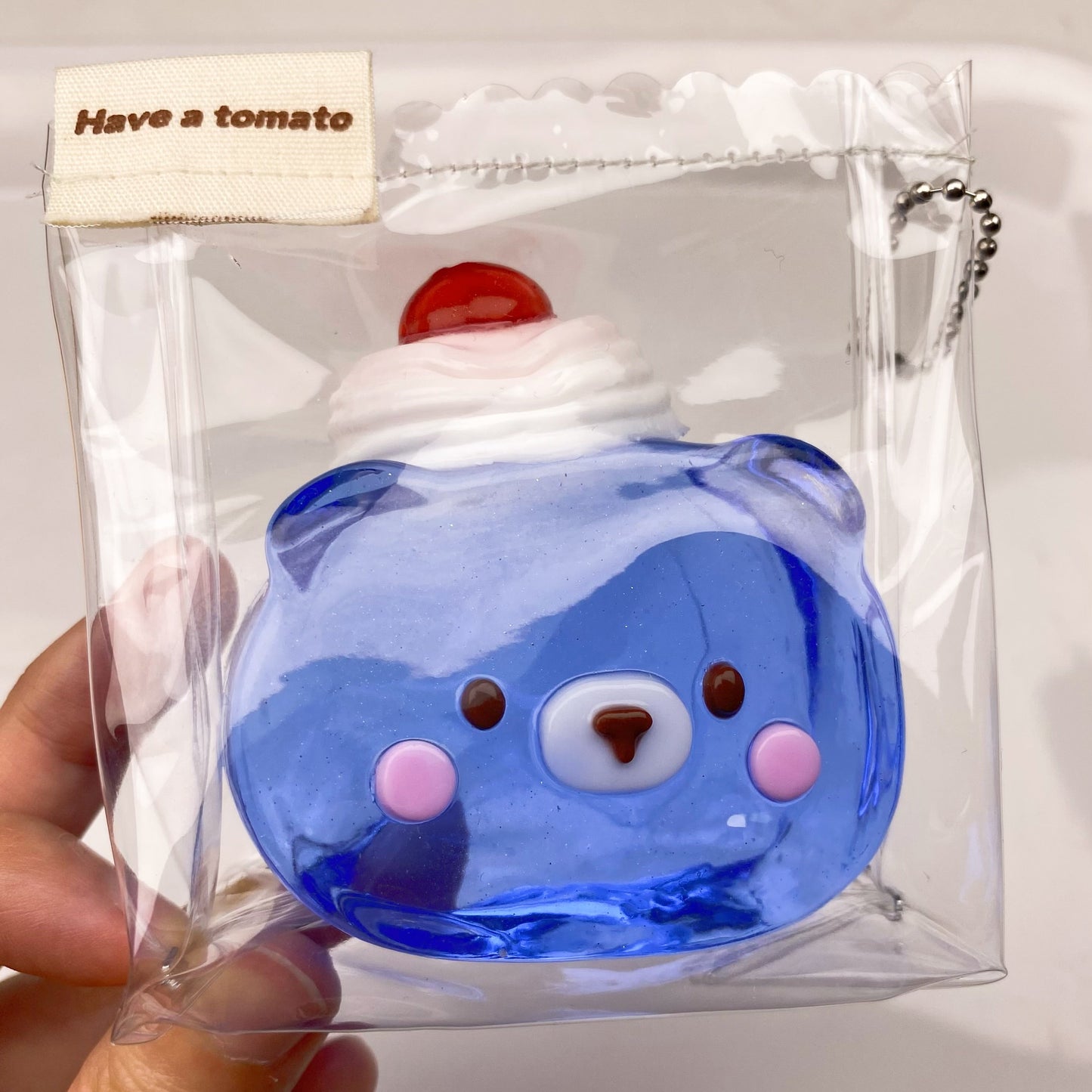 Handmade Transparent Blue Bear Taba Squishy Toy – product image 2