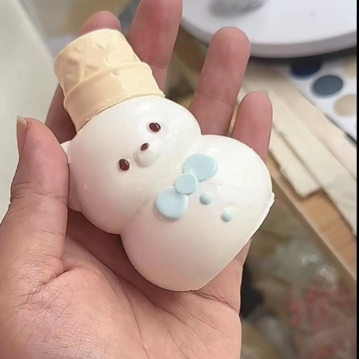 Handmade Snow Bear Squishy Stress Relief Toy - Christmas Series – product image 4