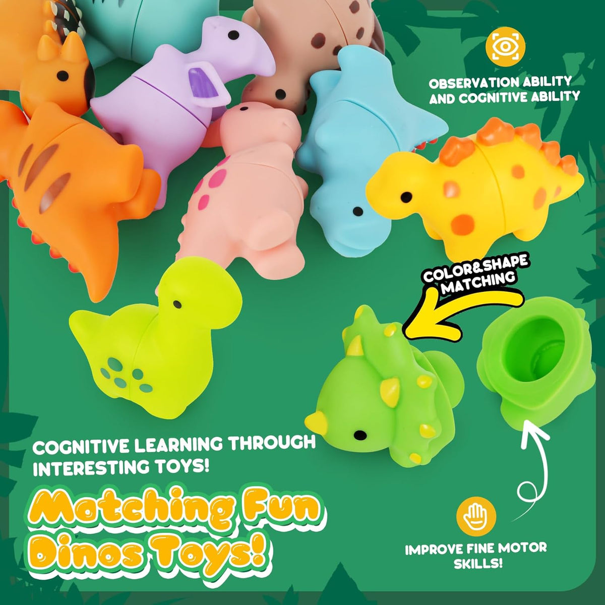 10-Piece Montessori Dinosaur Matching Set