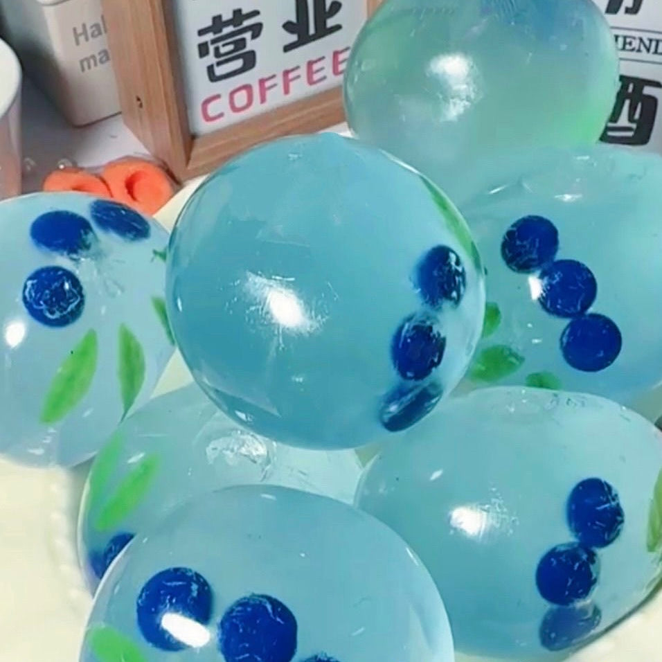 Blueberry/Peach/Green Grape Coconut Oil Soap Base Stress Ball Squishy Stress Relief Decompression Toy – product image 10