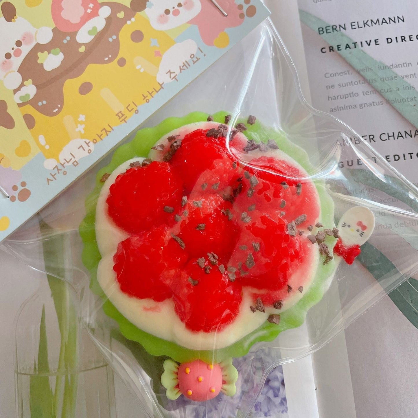 Handmade Silicone Raspberry Strawberry Tart Stress Relief Squishy Toy – product image 9