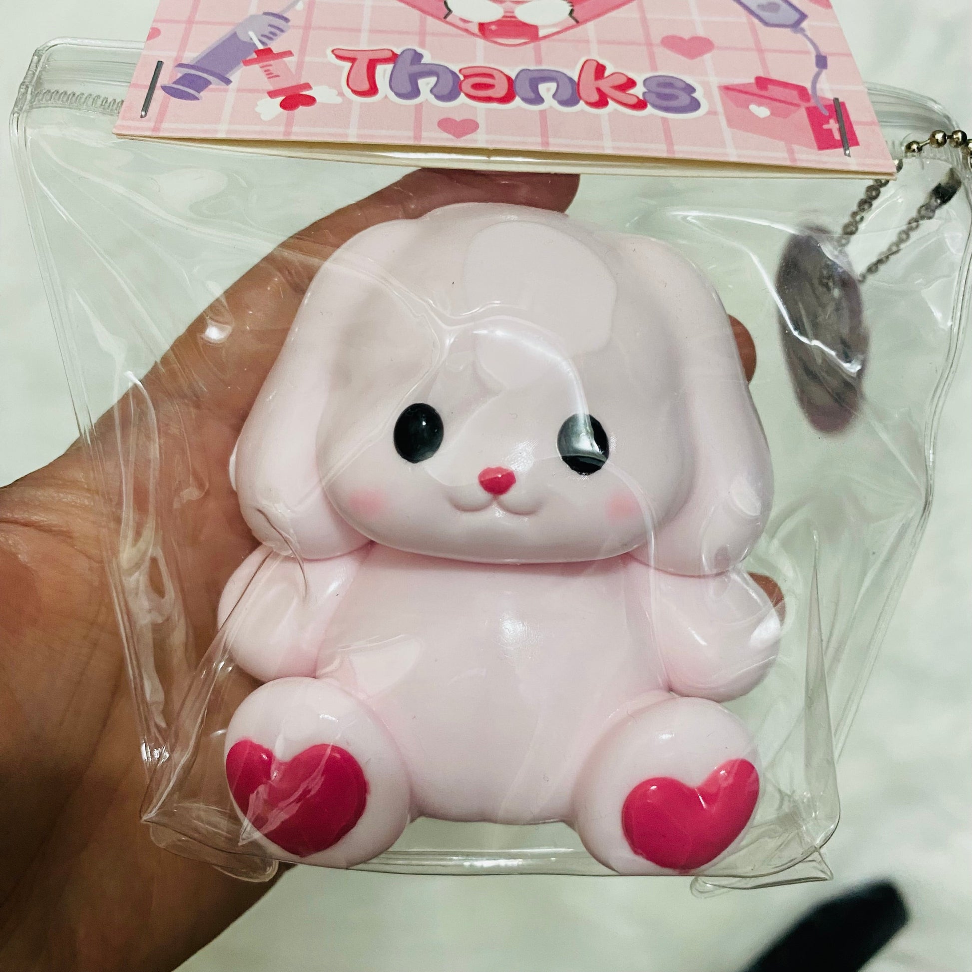 Handmade Silicone Rabbit Bunny Stress Relief Squishy Toy — without flocking / with flocking – product image 3